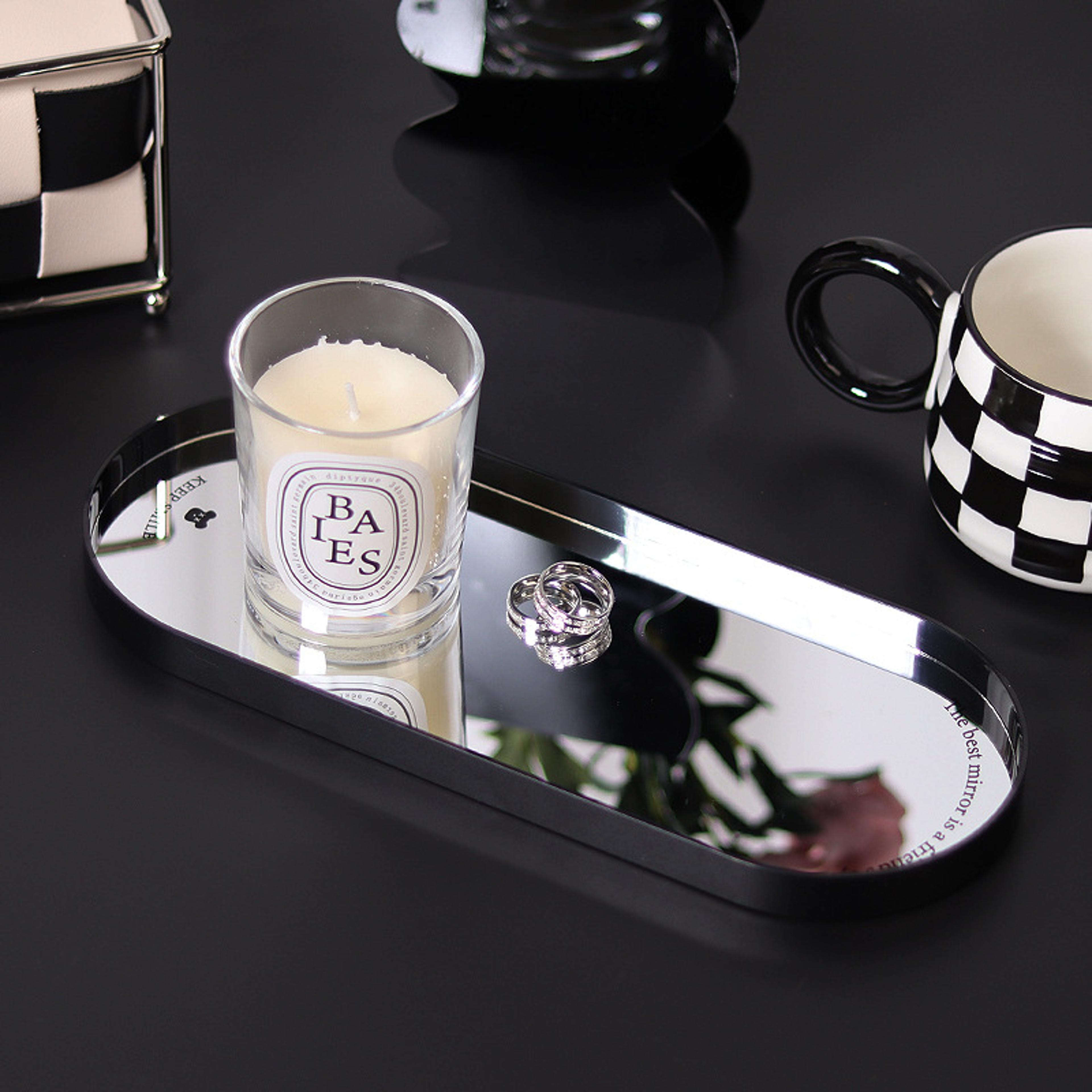 Elegant Mirrored Vanity Tray For Perfume Jewelry And Makeup Display 2