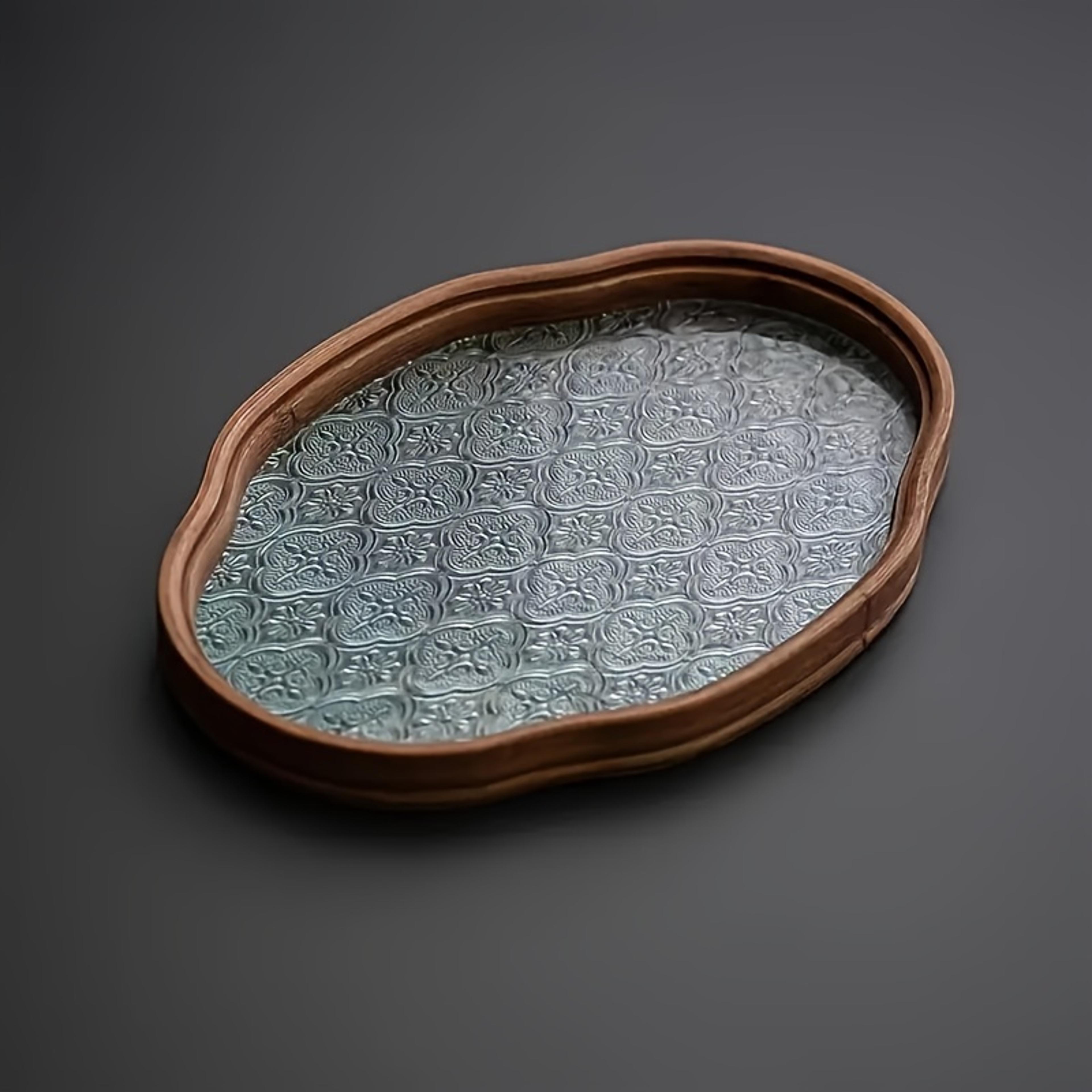 Elegant Glass Tea Tray For Kung Fu Tea Cosmetics And Desktop Storage 3