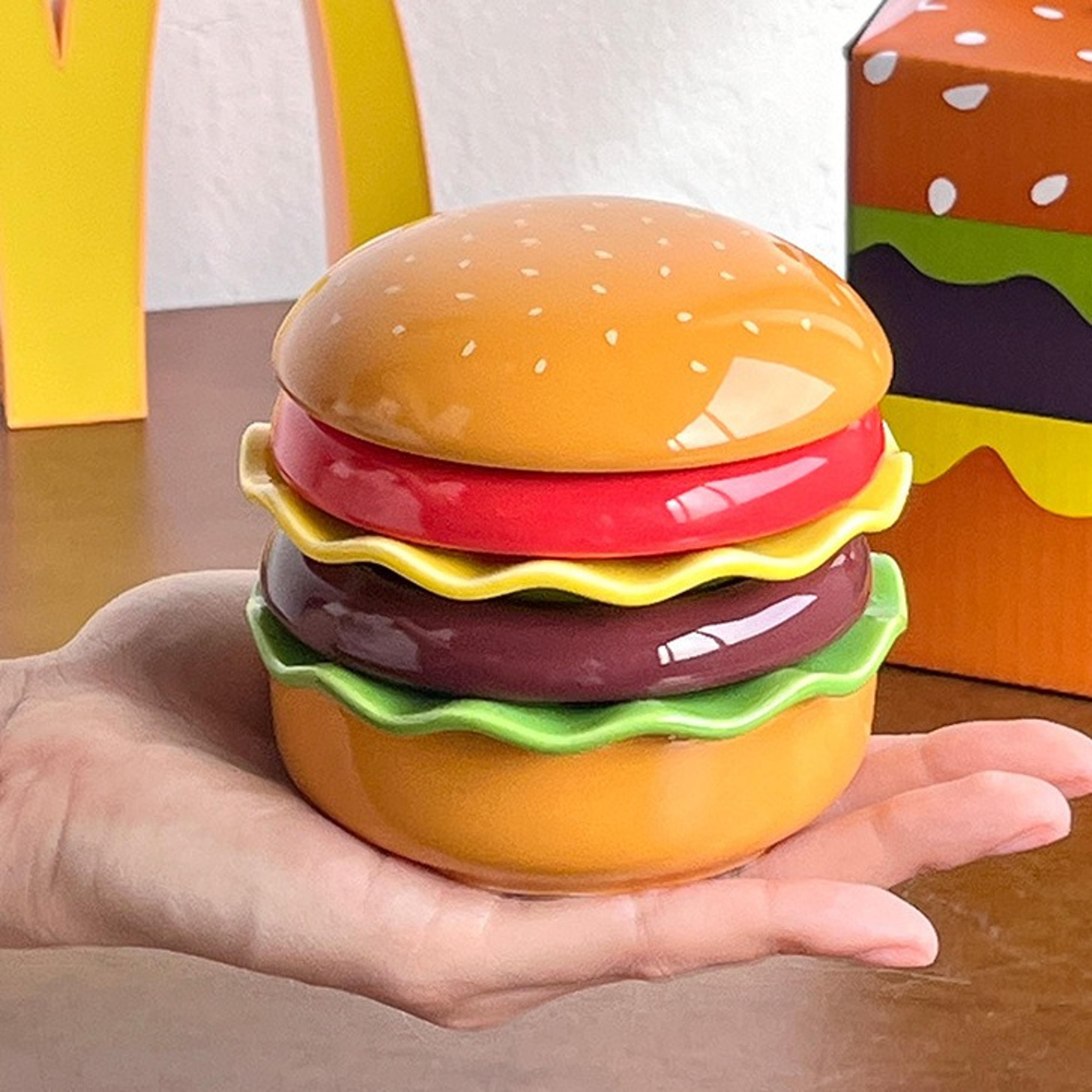 Ceramic Plate Hamburger Shaped Cutlery Set Seasoning Dish Dessert Plate Breakfast Plates Fruit Bowl