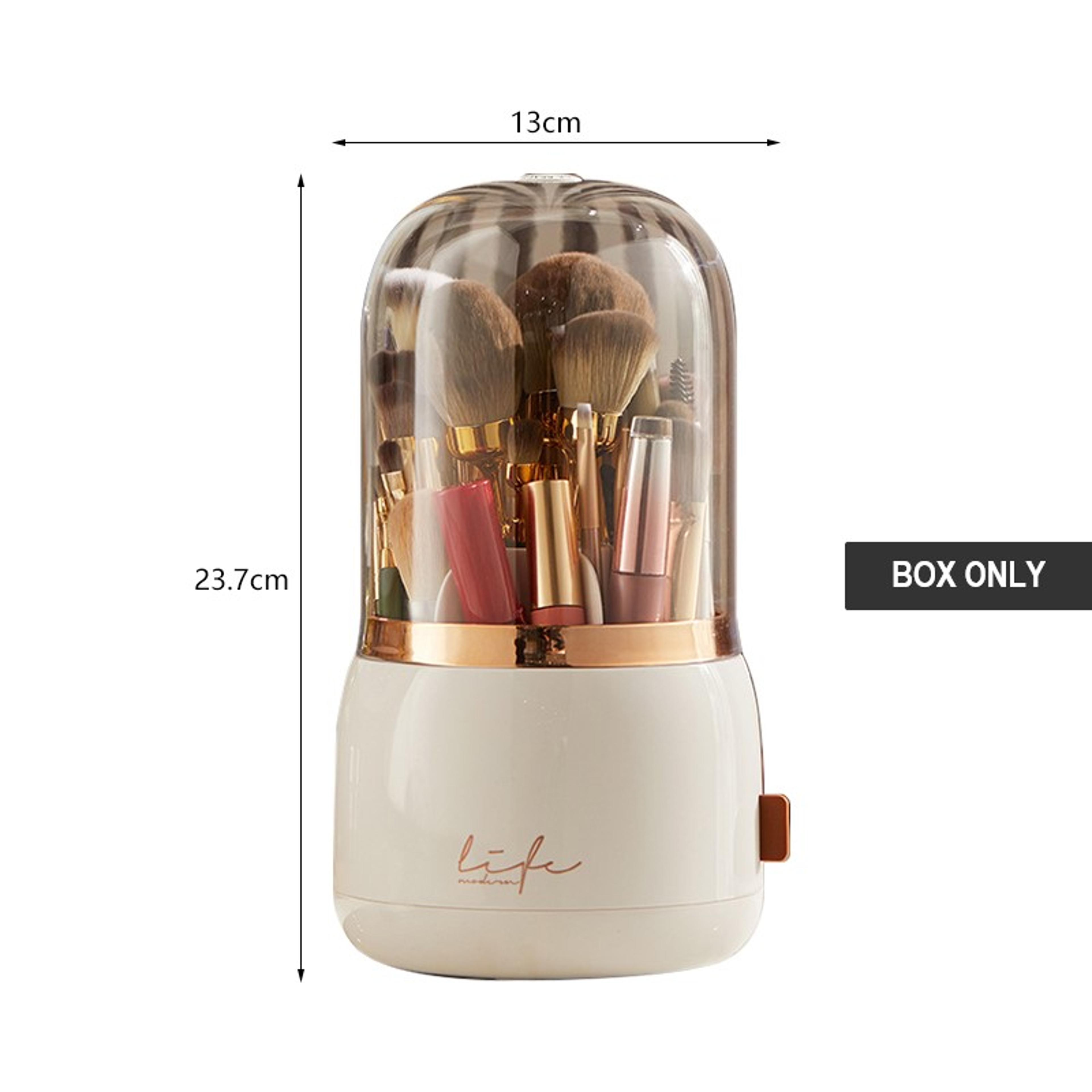 Rotating Makeup Organizer With Makeup Brush Holder And Lipstick Storage 1