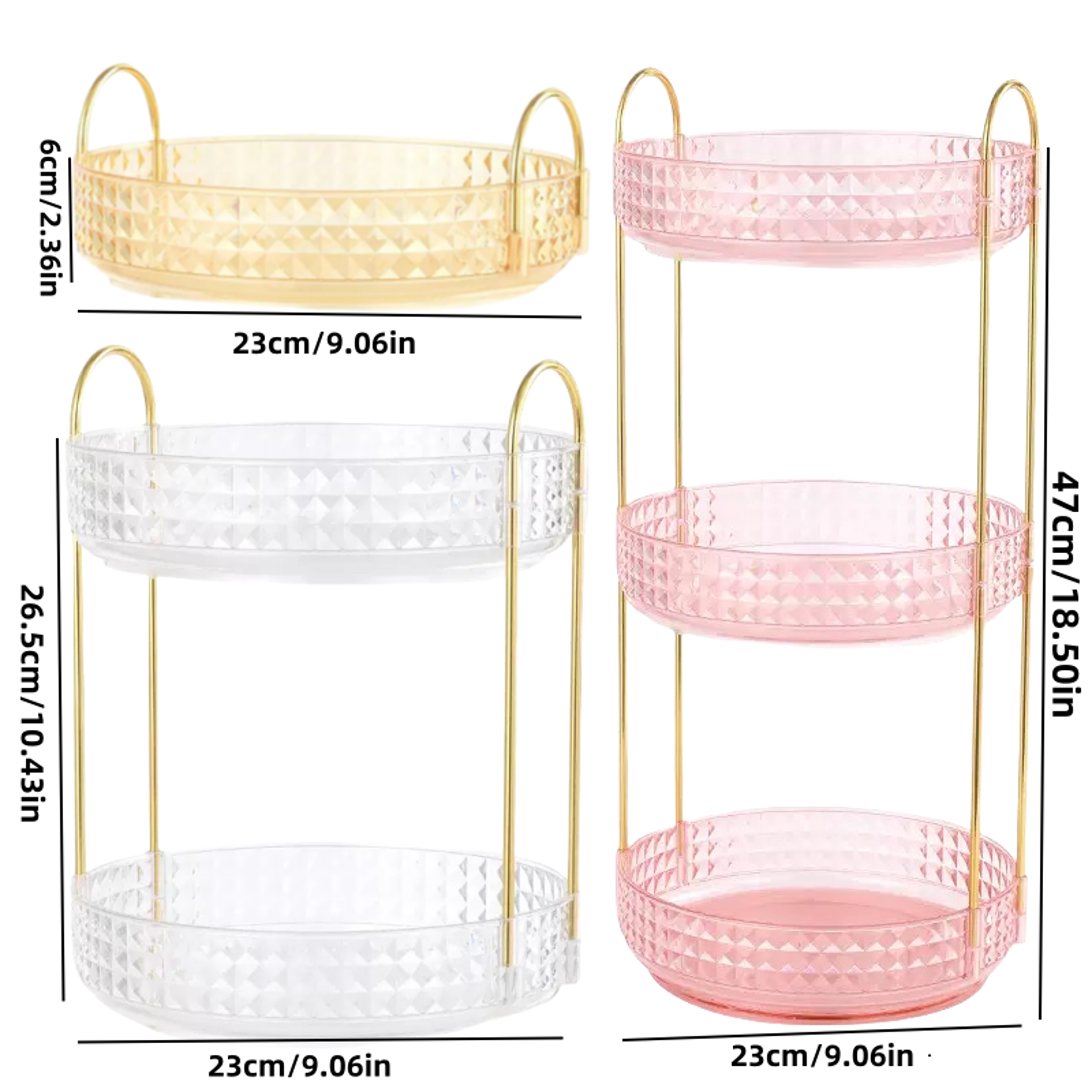Luxury Rotating Makeup Organizer For Vanity Perfume Skincare  Lipstick Storage 2