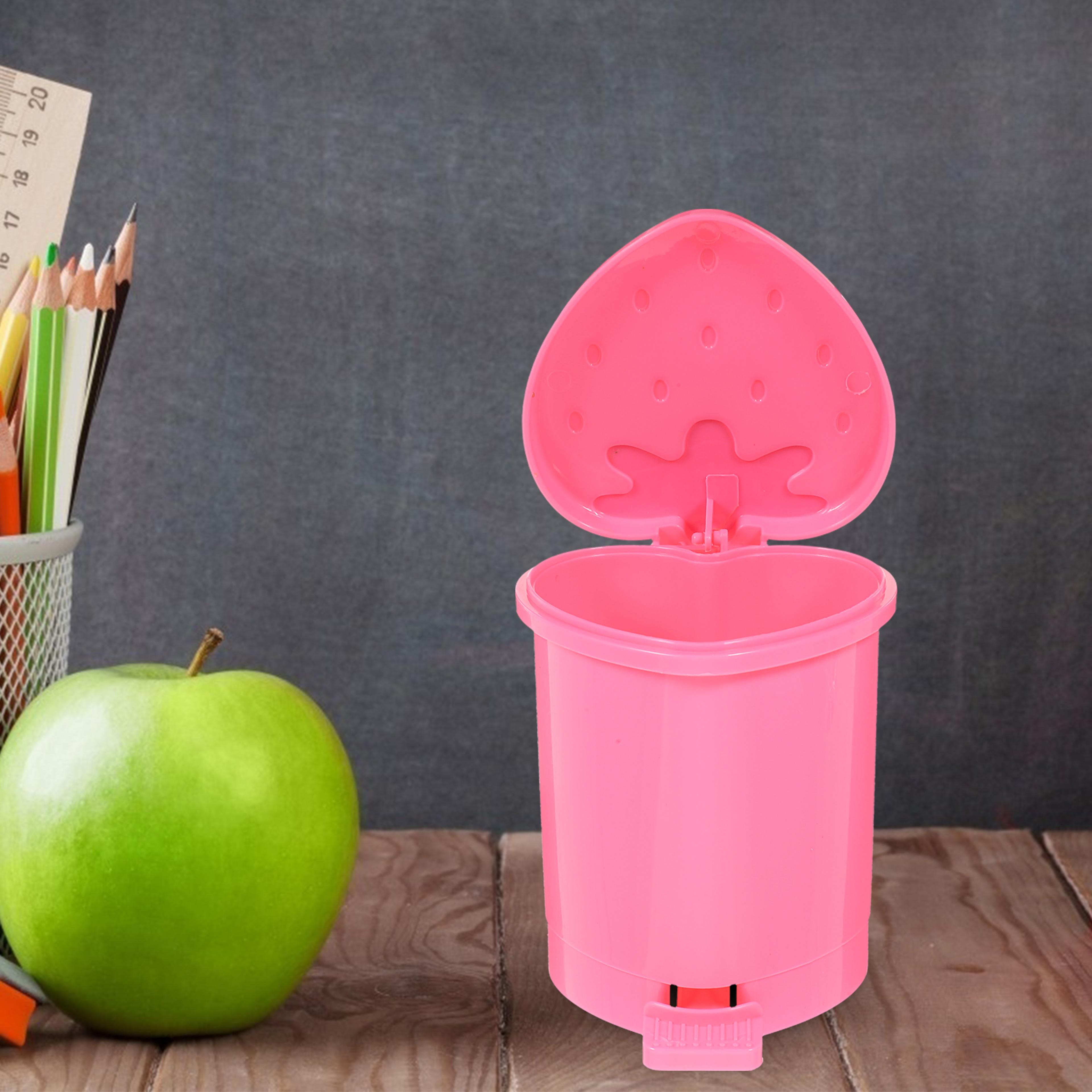 Strawberry Mini Desktop Trash Can With Pop Up Lid For Desk And Counter Top 4