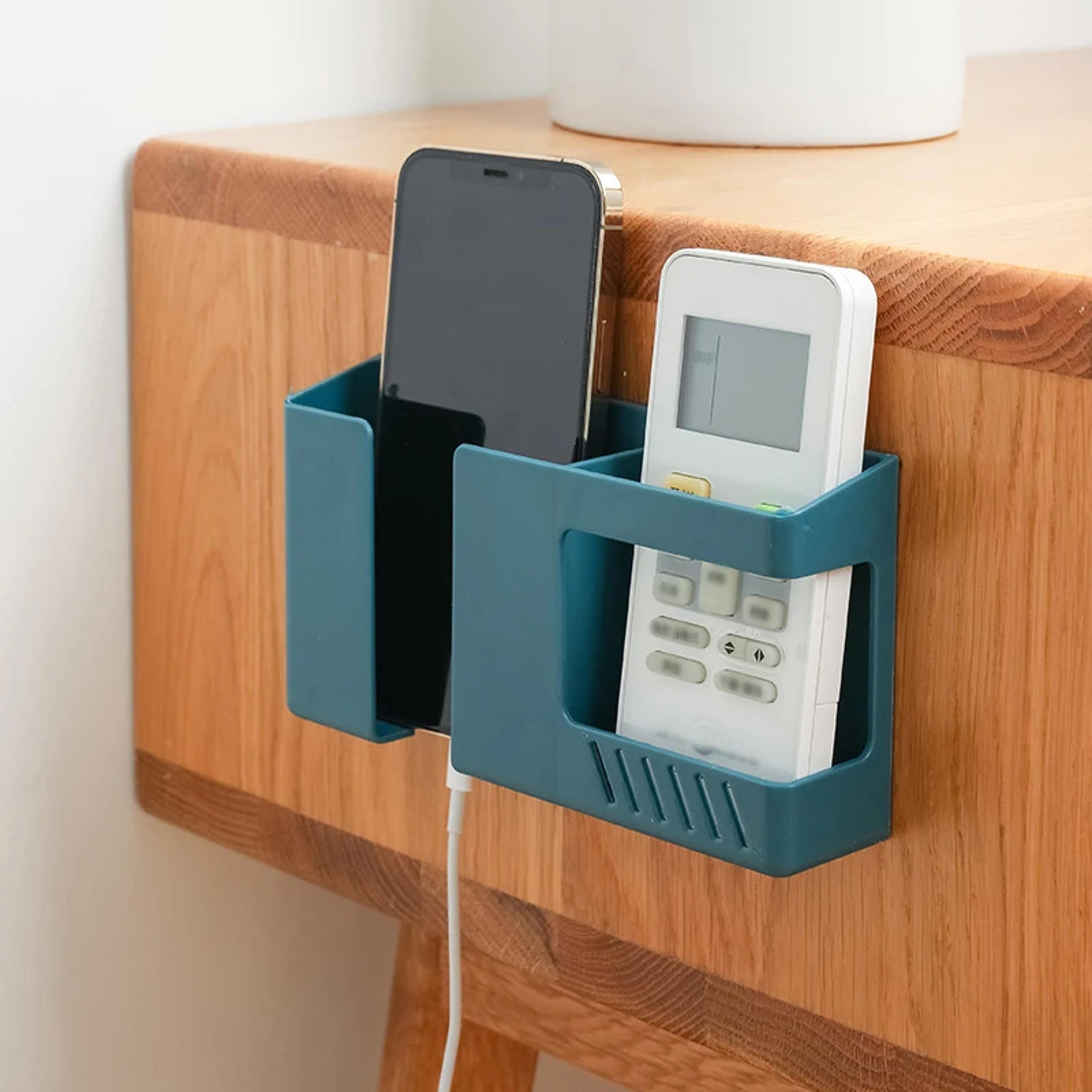 No Drill Wall Mounted Remote Control Holder And Phone Charging Organizer 3