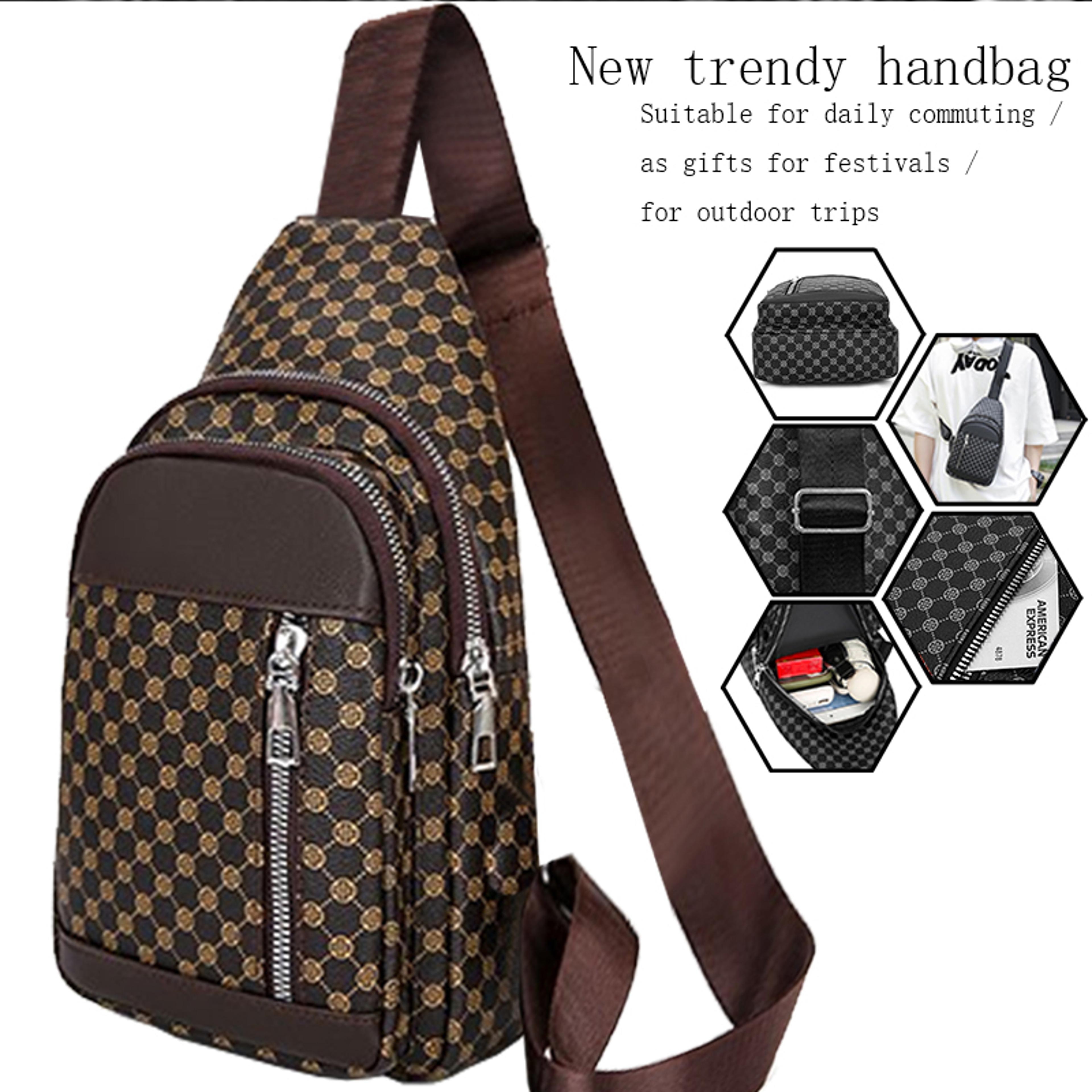 Unisex Functional Chest Bag With Patchwork Dot Design And Single Shoulder Carry 1