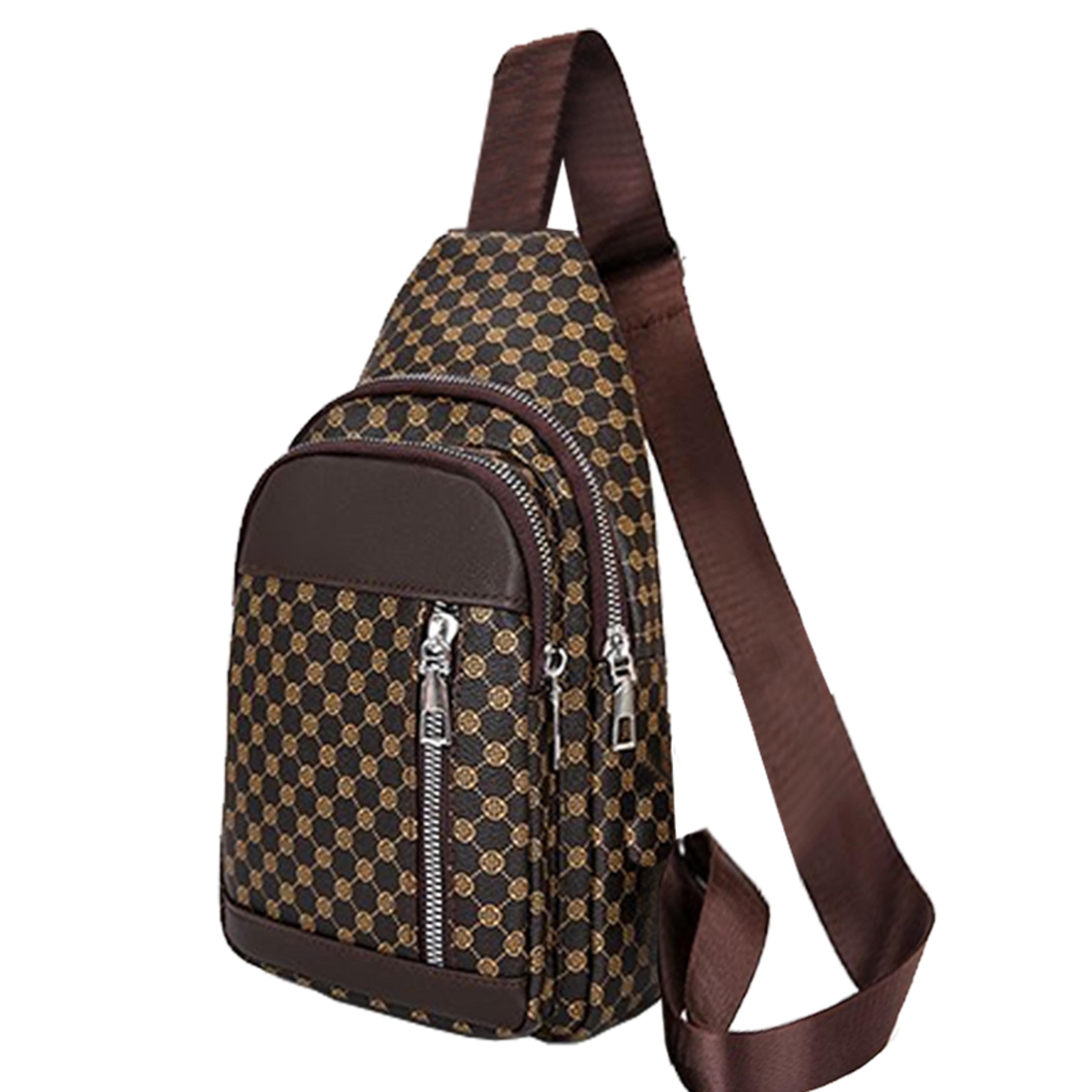 Unisex Functional Chest Bag With Patchwork Dot Design And Single Shoulder Carry 0
