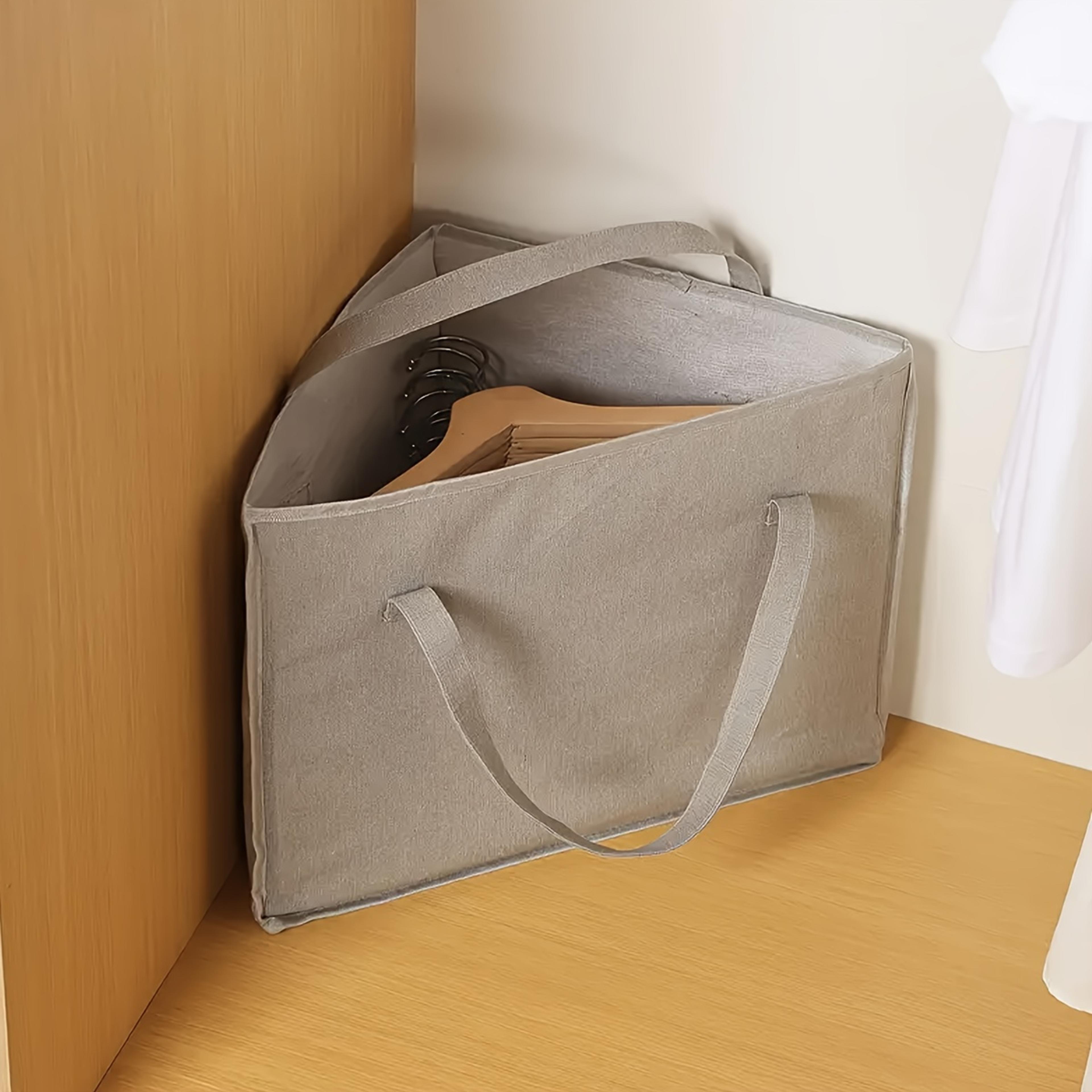 Triangular Hanger Storage Bag With Handles And Stable Base For Closet Organization 1