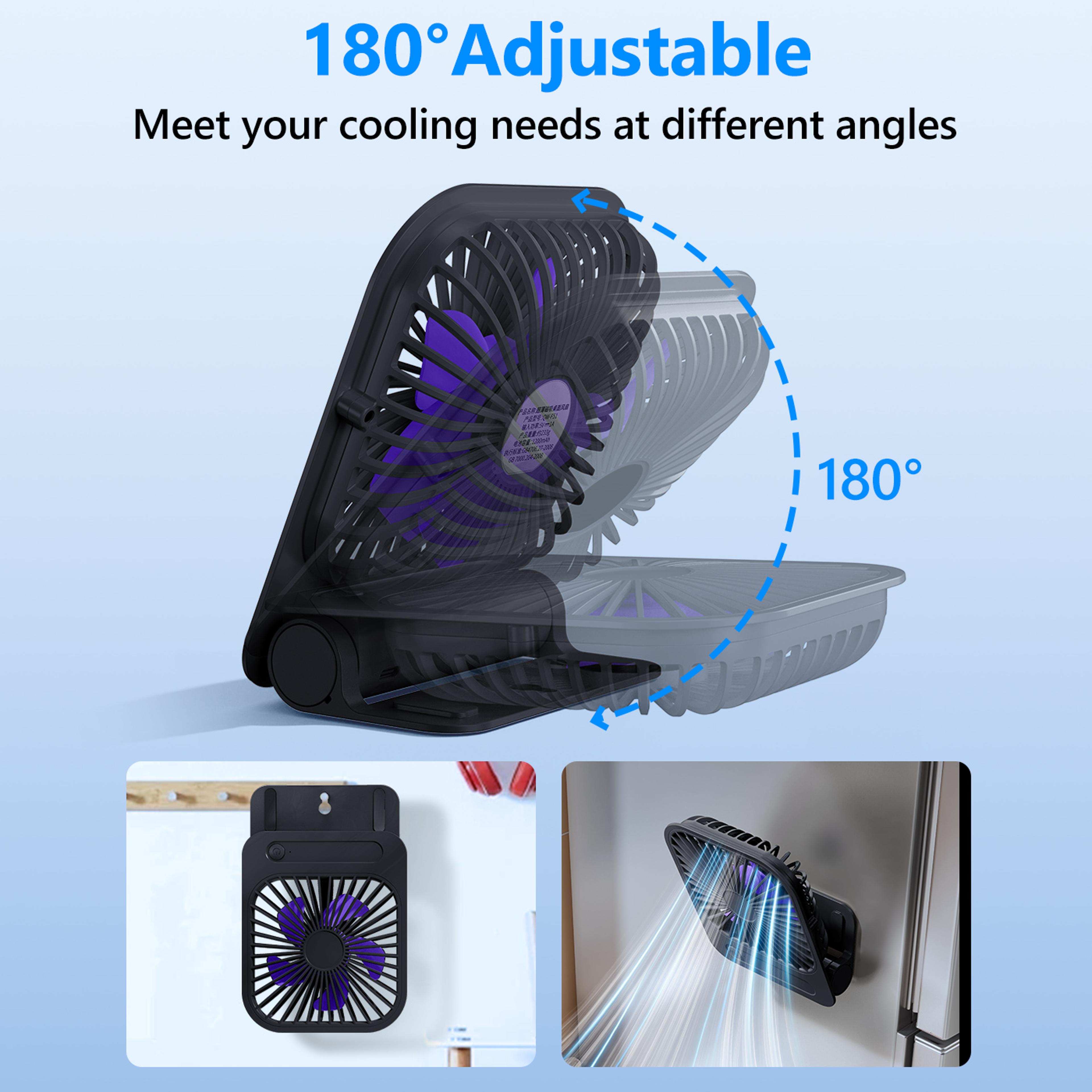Eary Recharge Able Wall Fan With Magnetic Mount Speed Portable Cooling 4