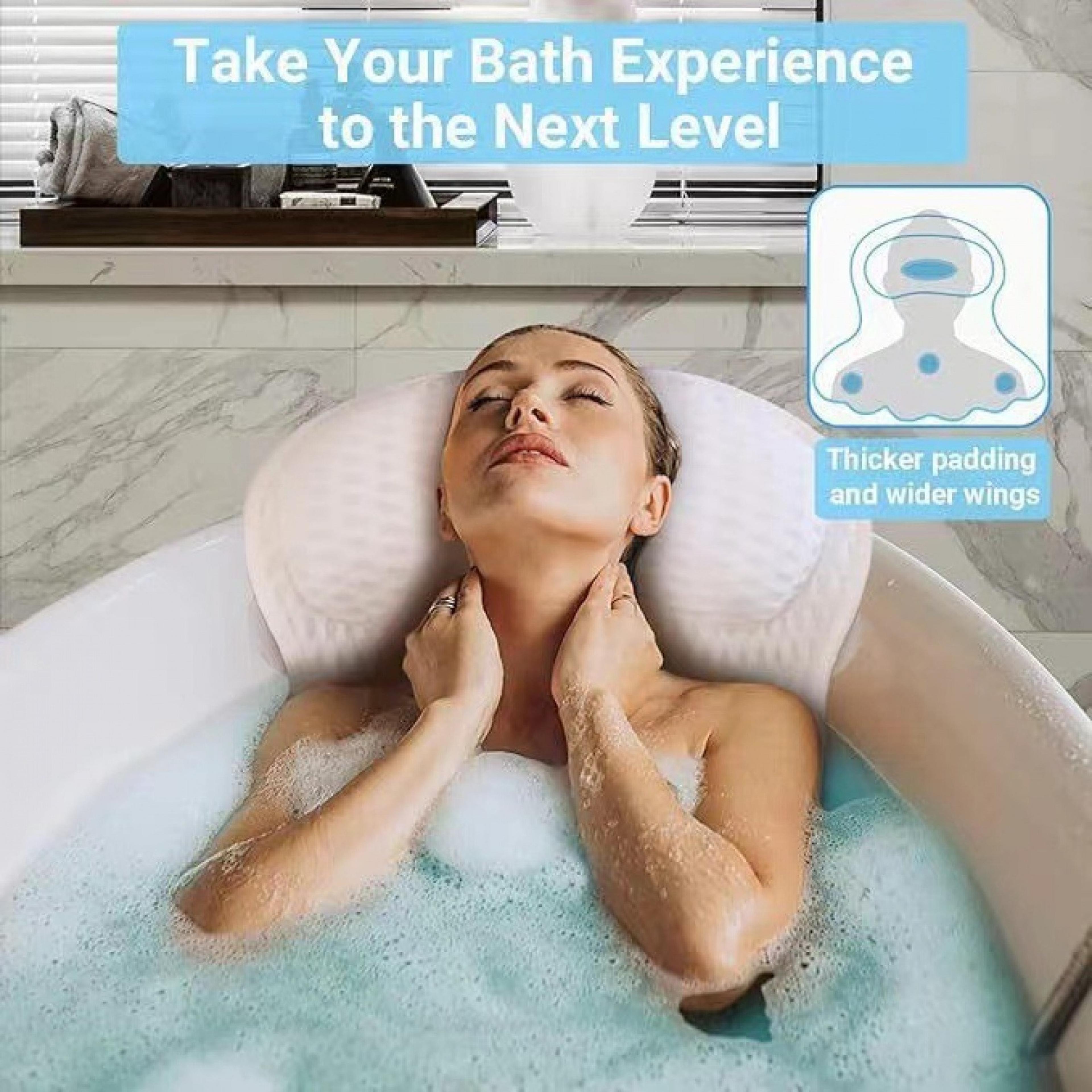 Luxury Bathtub Pillow For Neck And Back Support With Strong Suction Cups 4