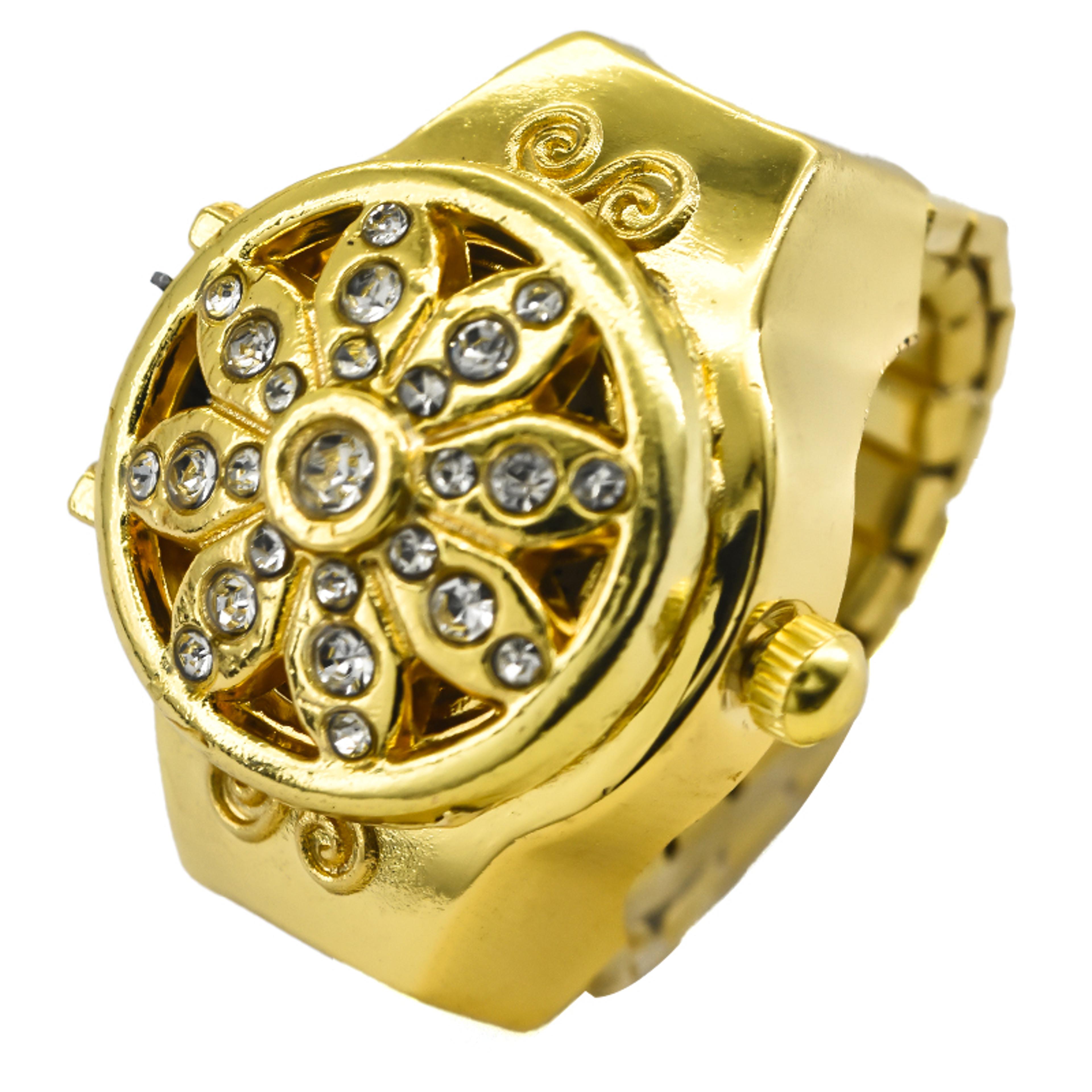 Mini Finger Watch With Quartz Movement Arabic Numeral Dial And Alloy Ring Band 3