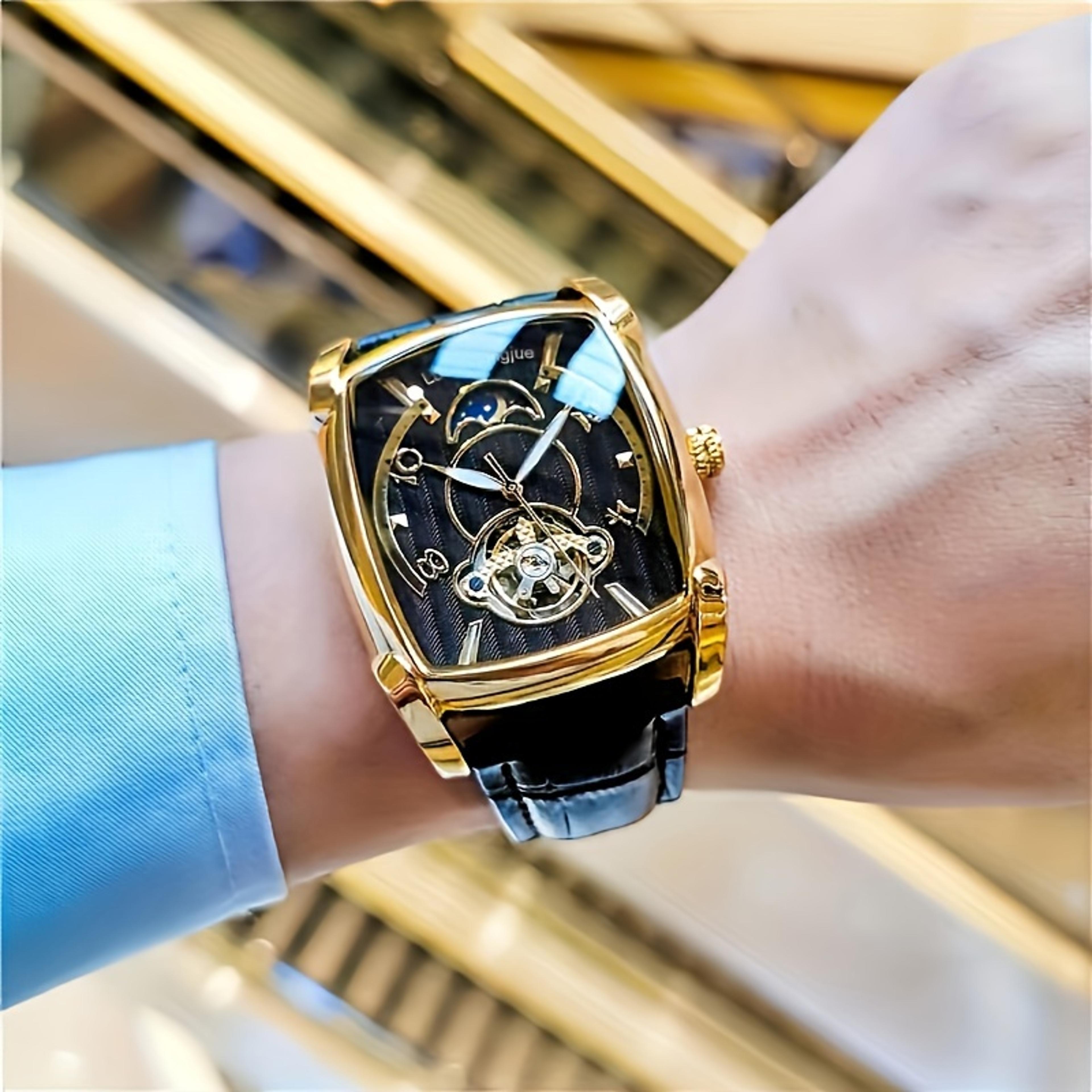 Celestial Automatic Mechanical Watch For Men With Skeleton Dial And Moon Phase Design 1