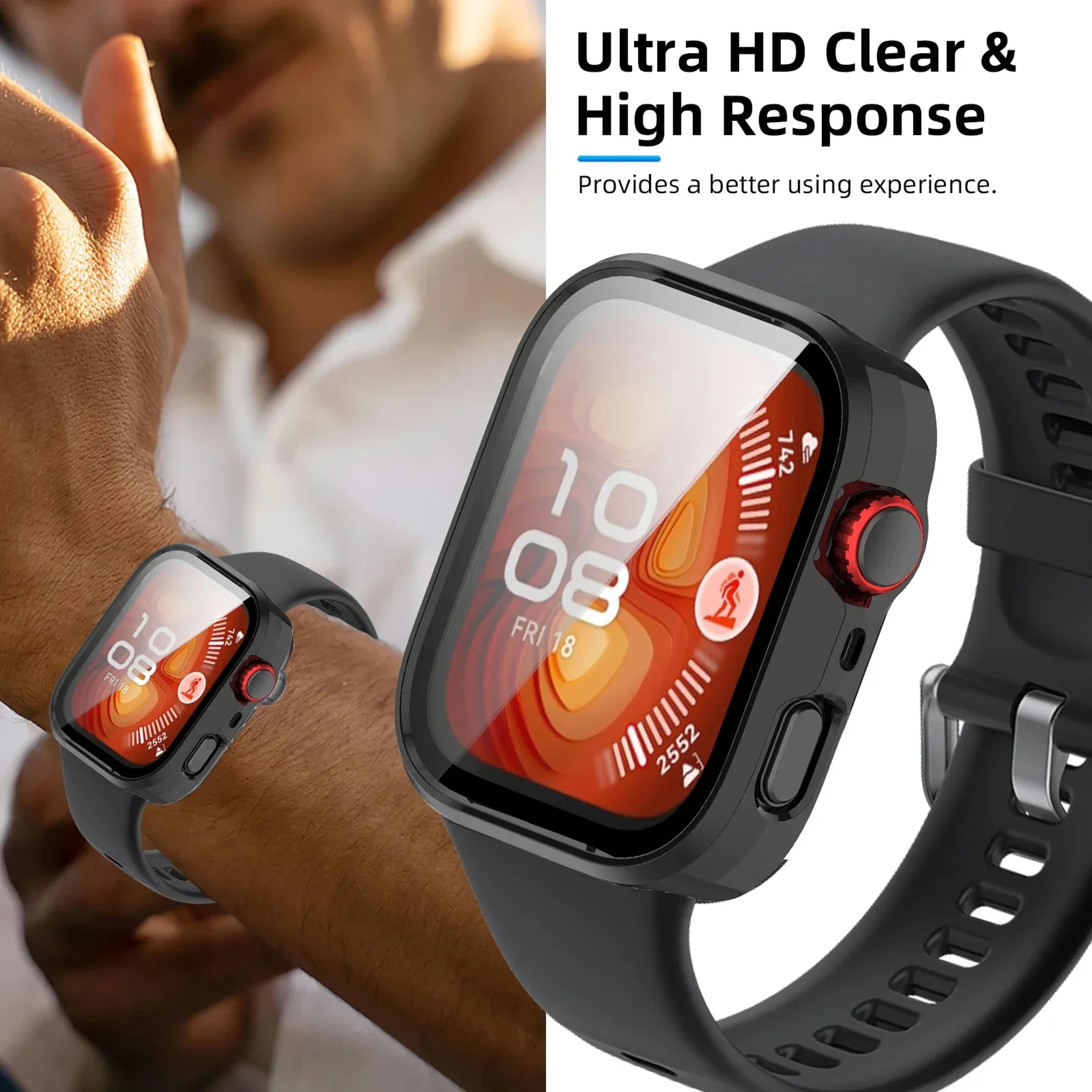 Watch Fit Pro Protective Case With Tempered Glass Screen Protector 6