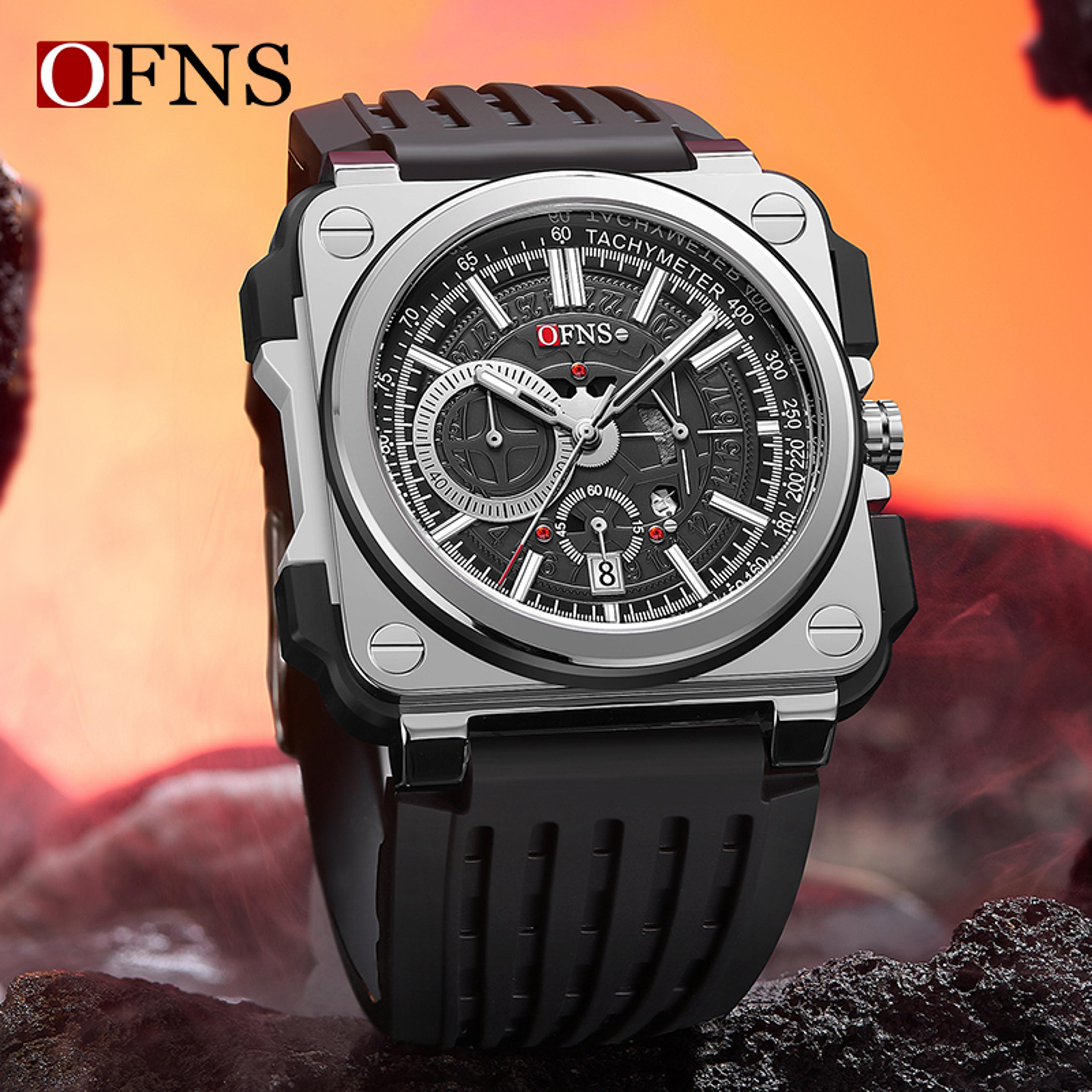 Bold Dial Mens Quartz Watch With Silicone Strap 1