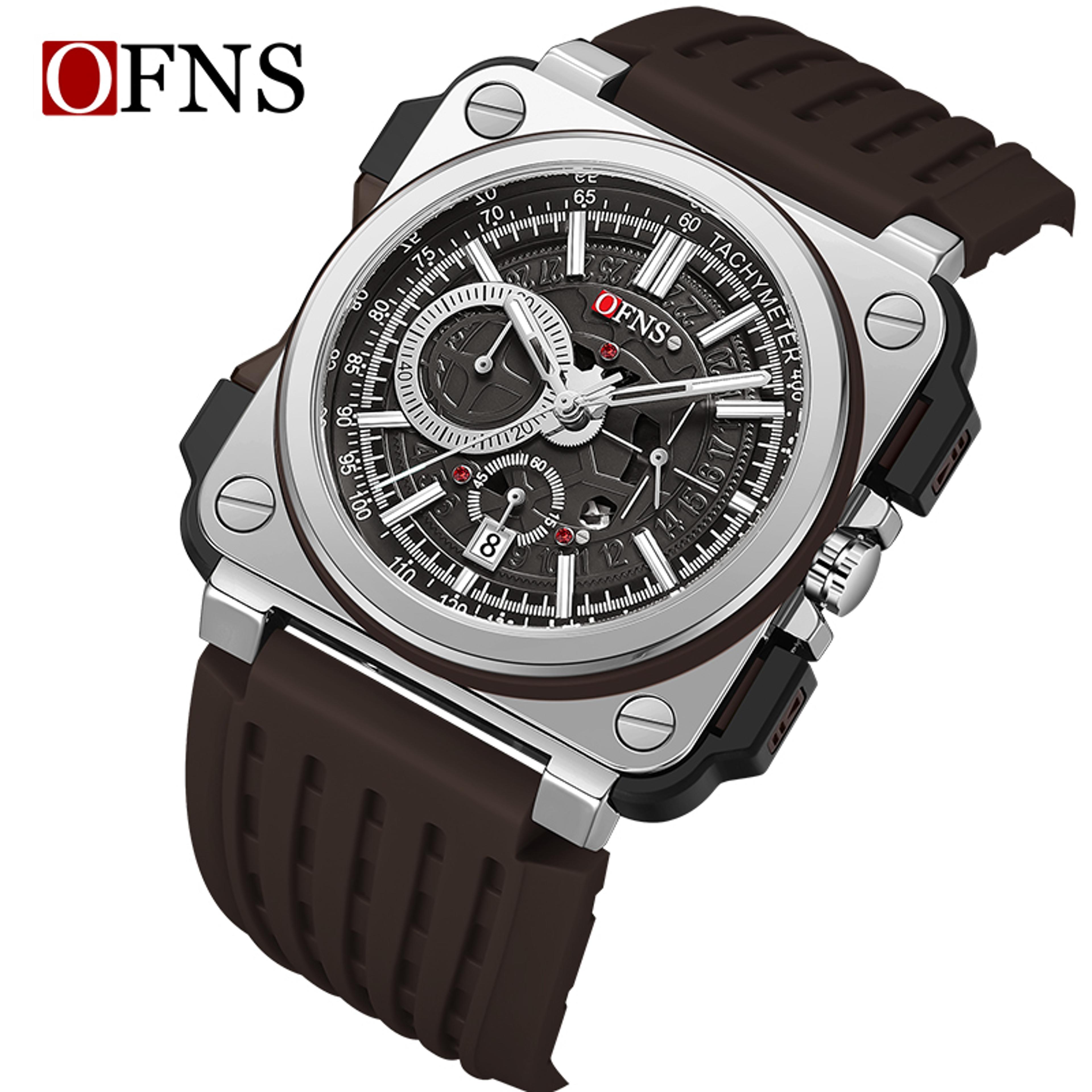 Bold Dial Mens Quartz Watch With Silicone Strap 5