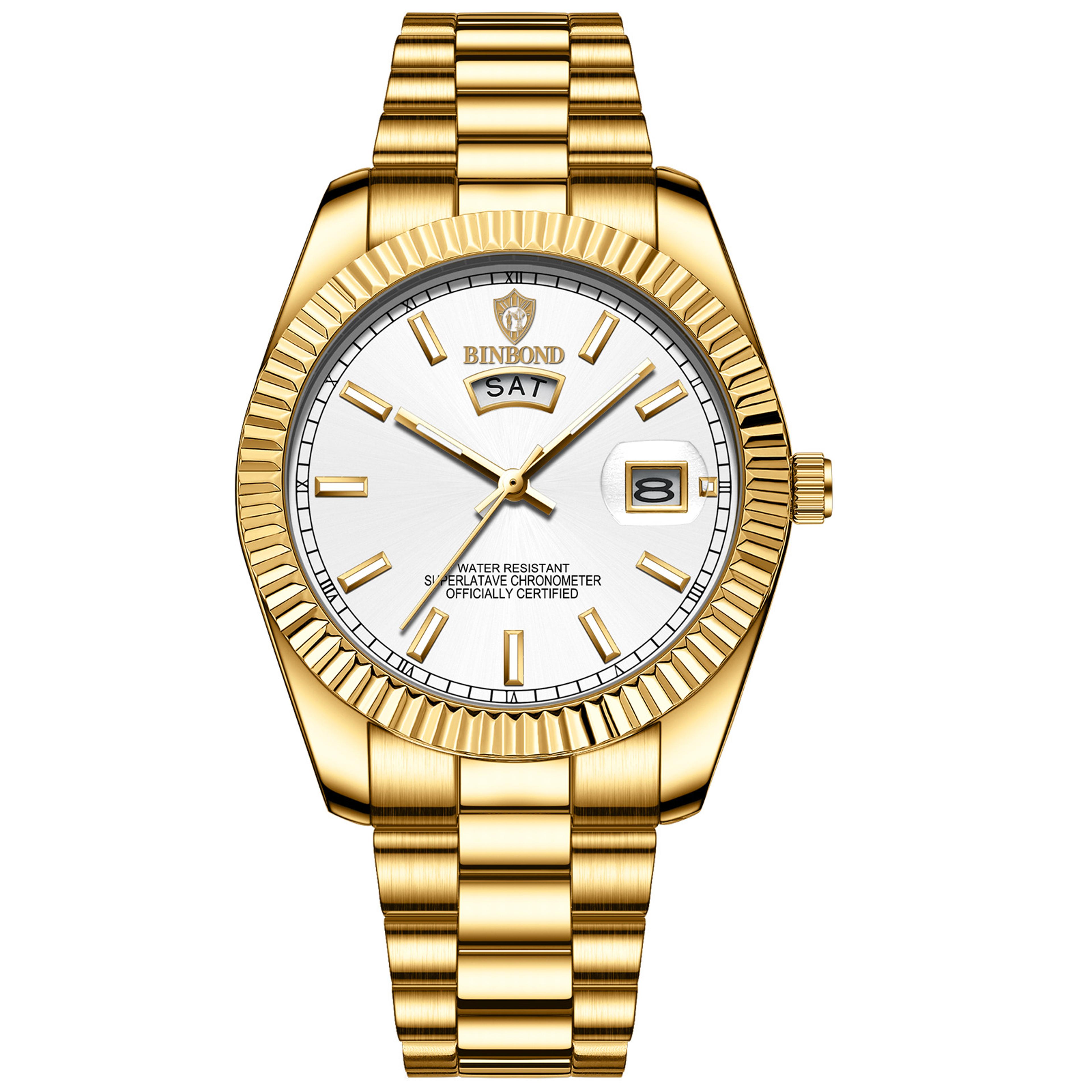 Mens Quartz Watch With Luminous Day Date Display And Water Resistance 0