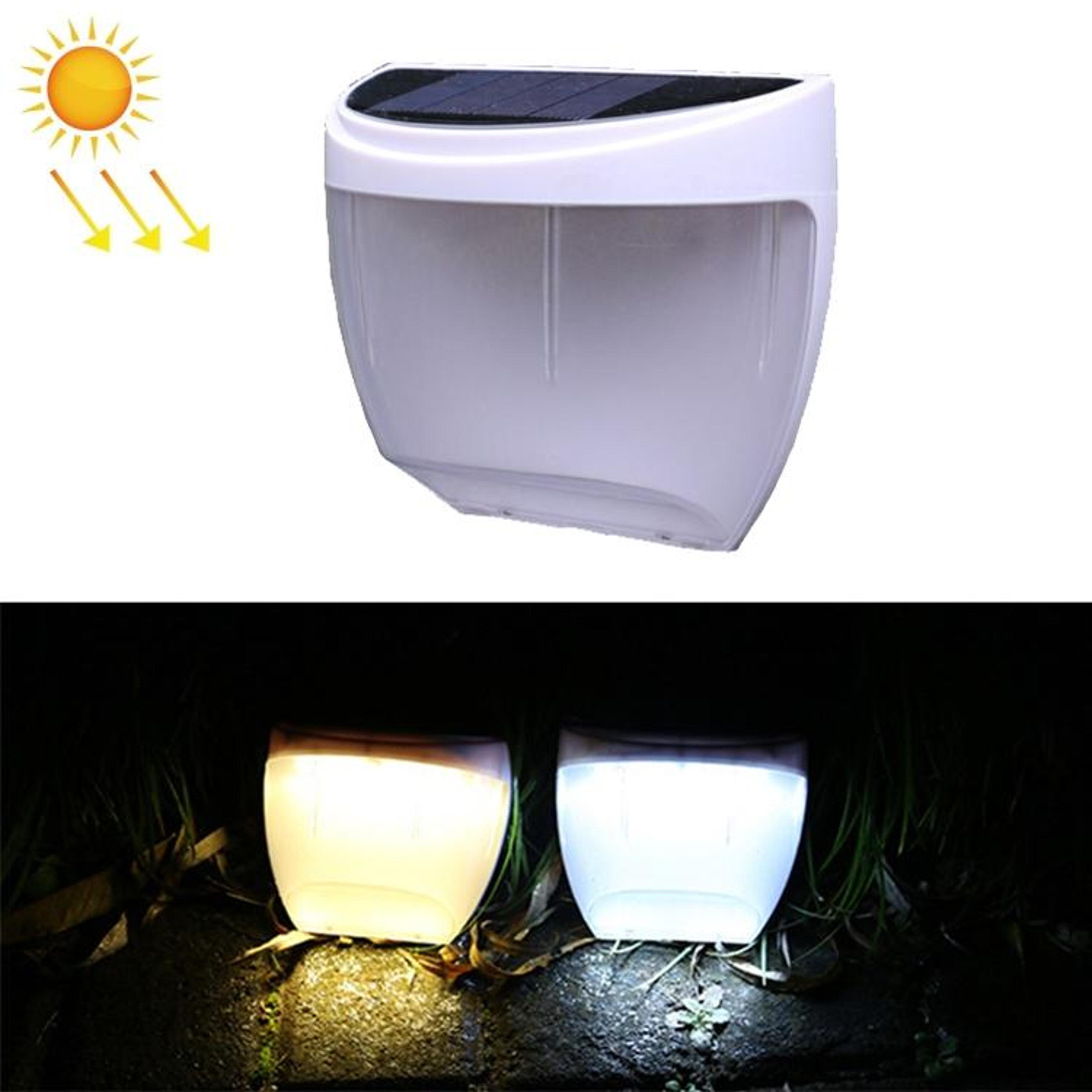 solar outdoor wall light with 8 leds and ip55 water resistance warm white