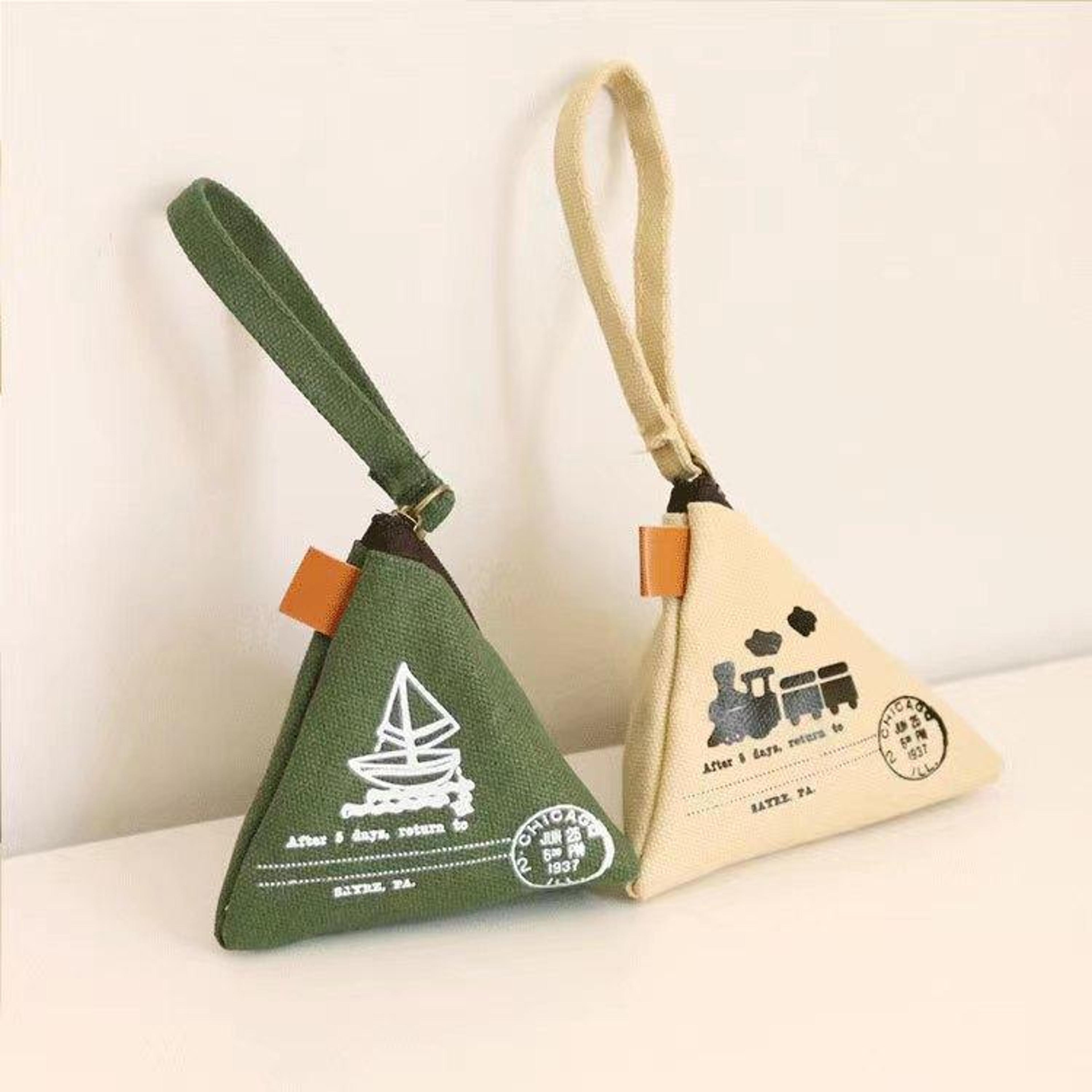 2 piece retro canvas coin purse set with lanyard and zipper closure