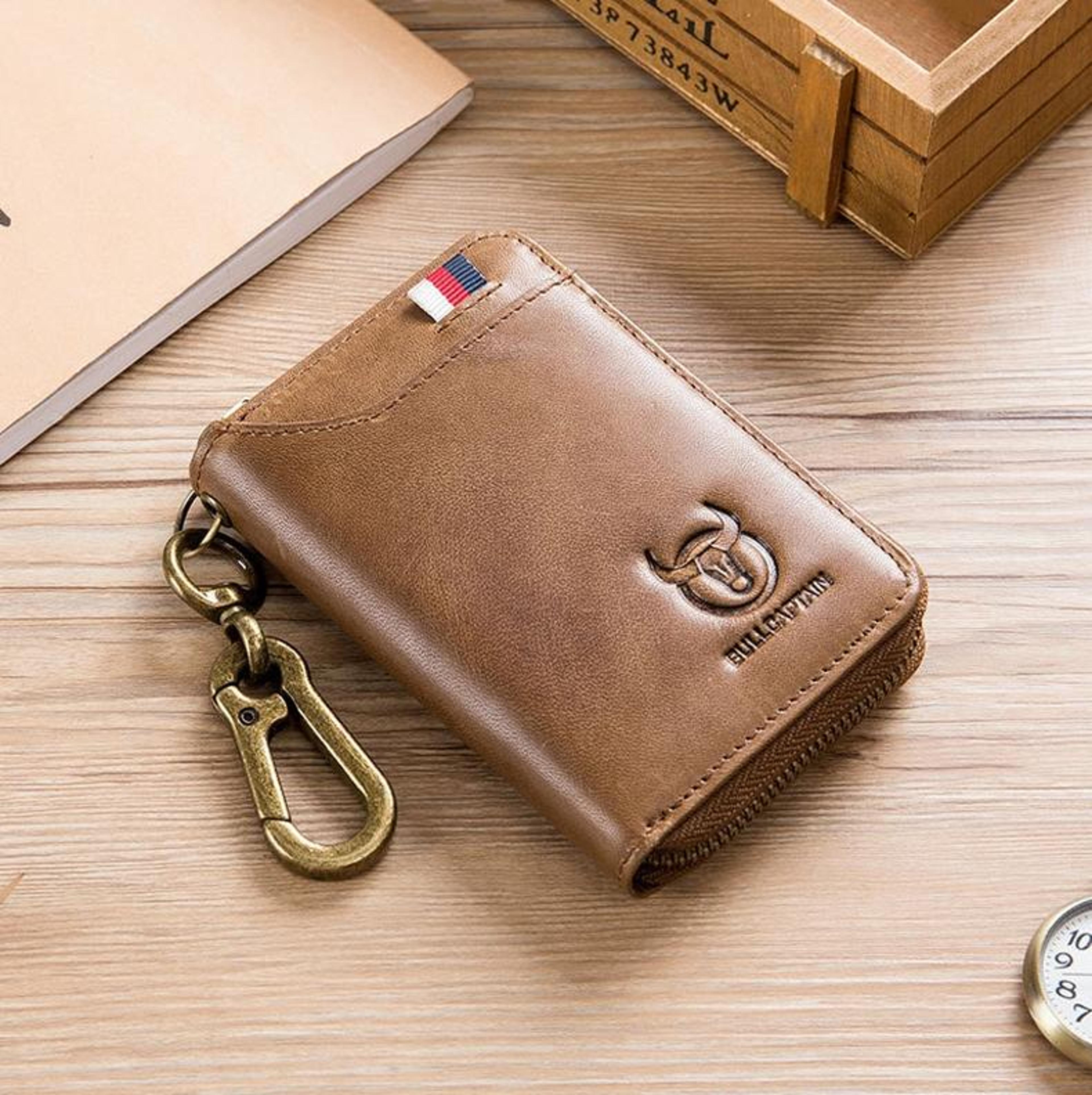 Leather Coin Purse With RFID NFC Blocking And Zipper Closure 0