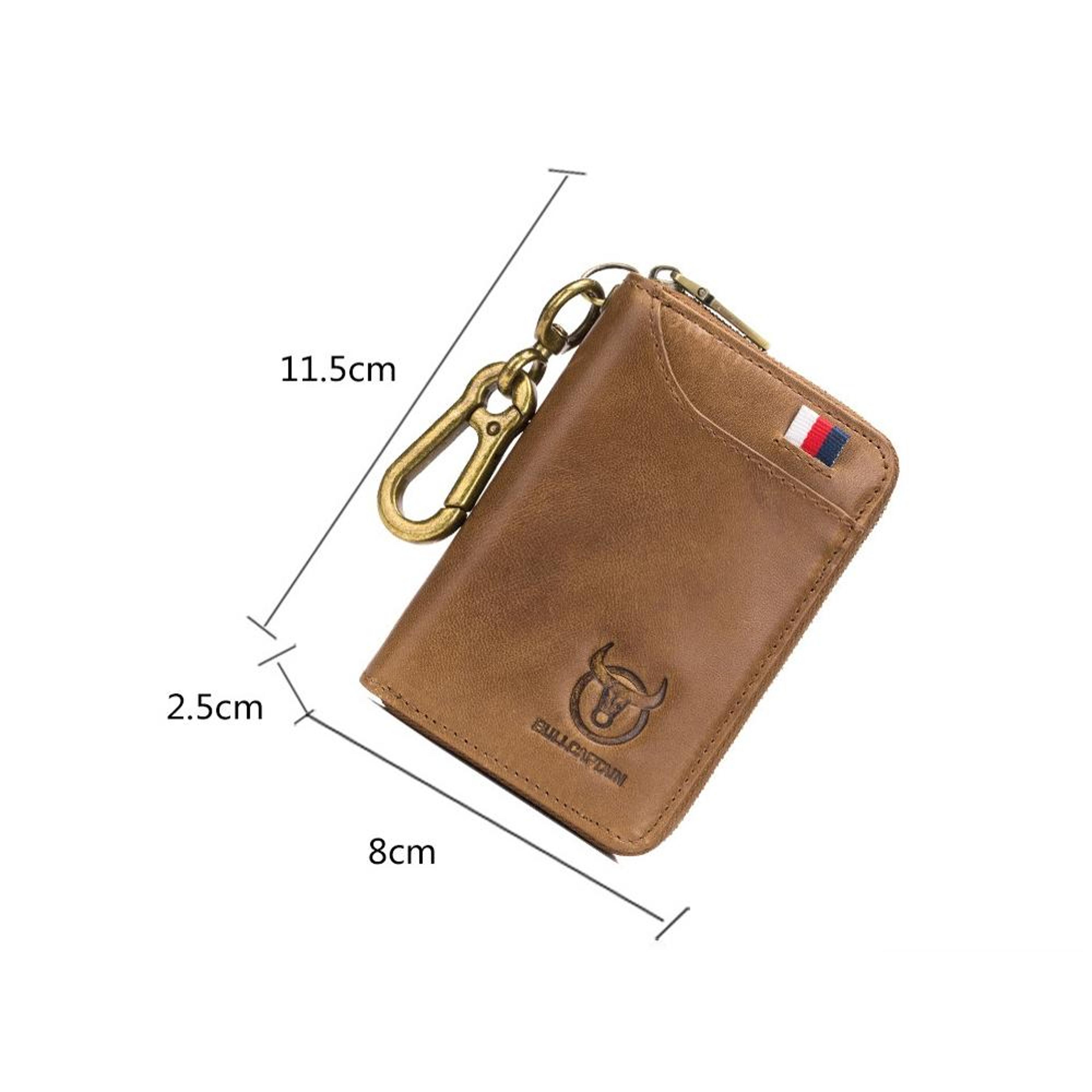 Black Leather Coin Purse With RFID Blocking And Zipper Closure 3