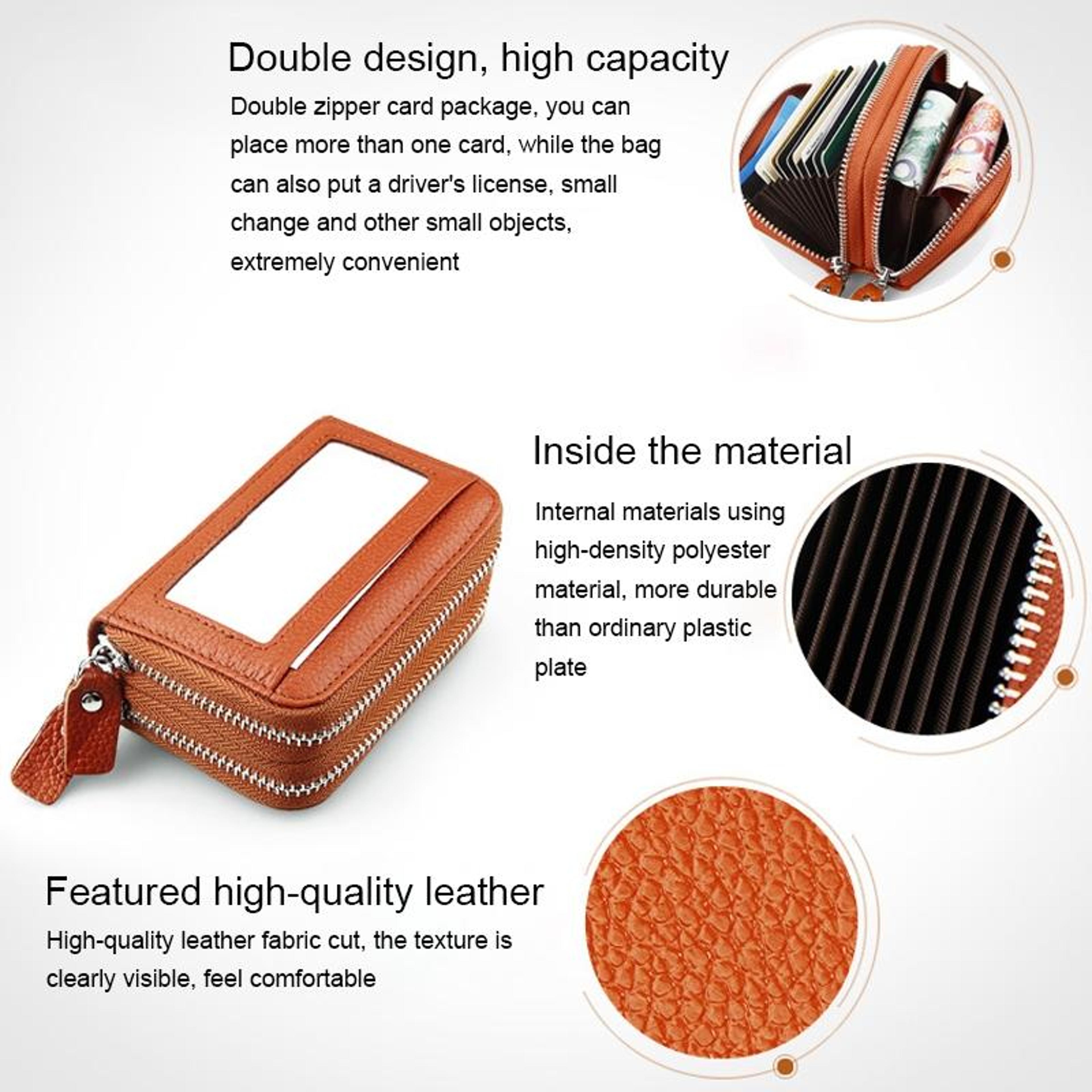 Small Leather Cosmetic Bag With Zipper 5