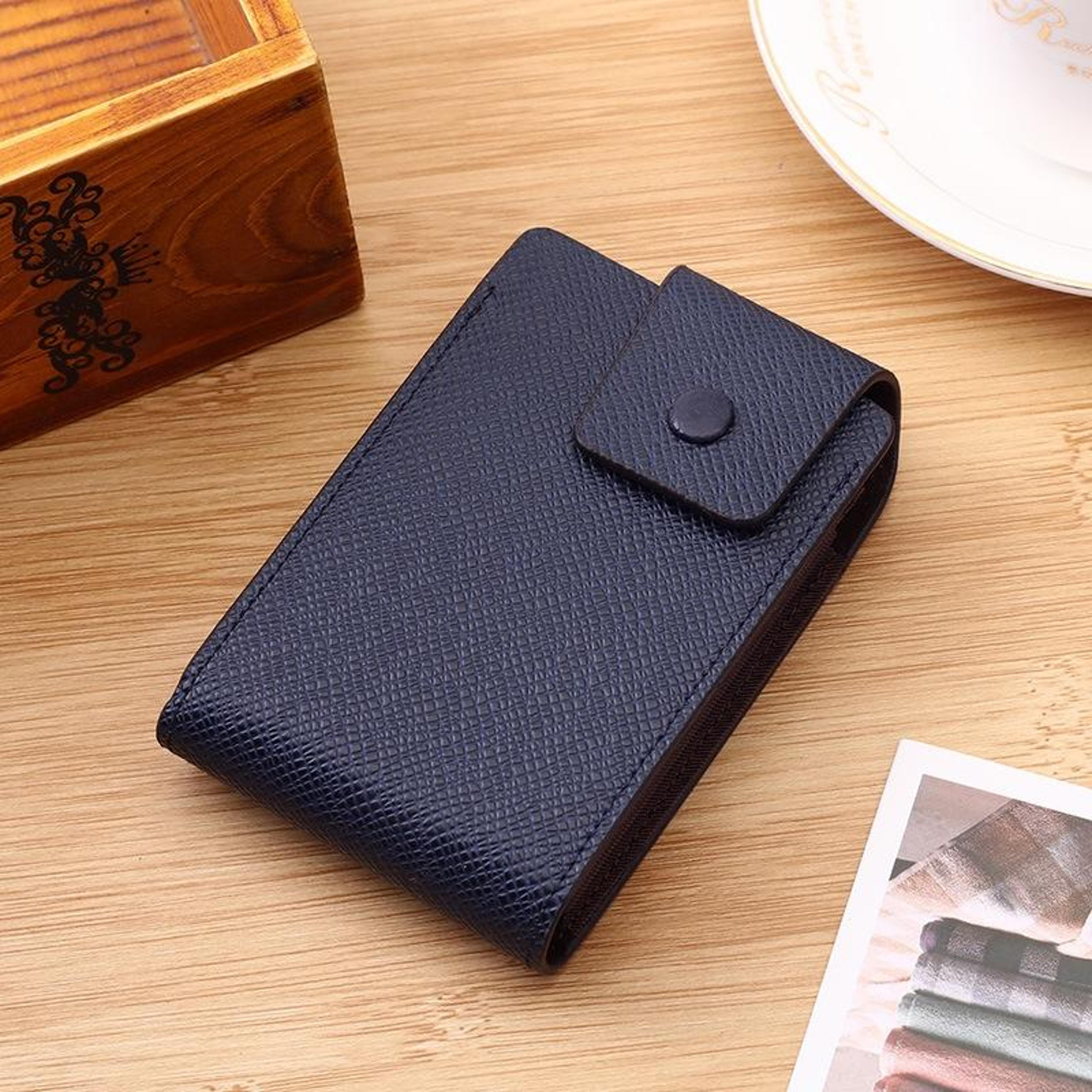 Accordion Card Holder PU Leather Compact Wallet With Multiple Card Slots Blue 2