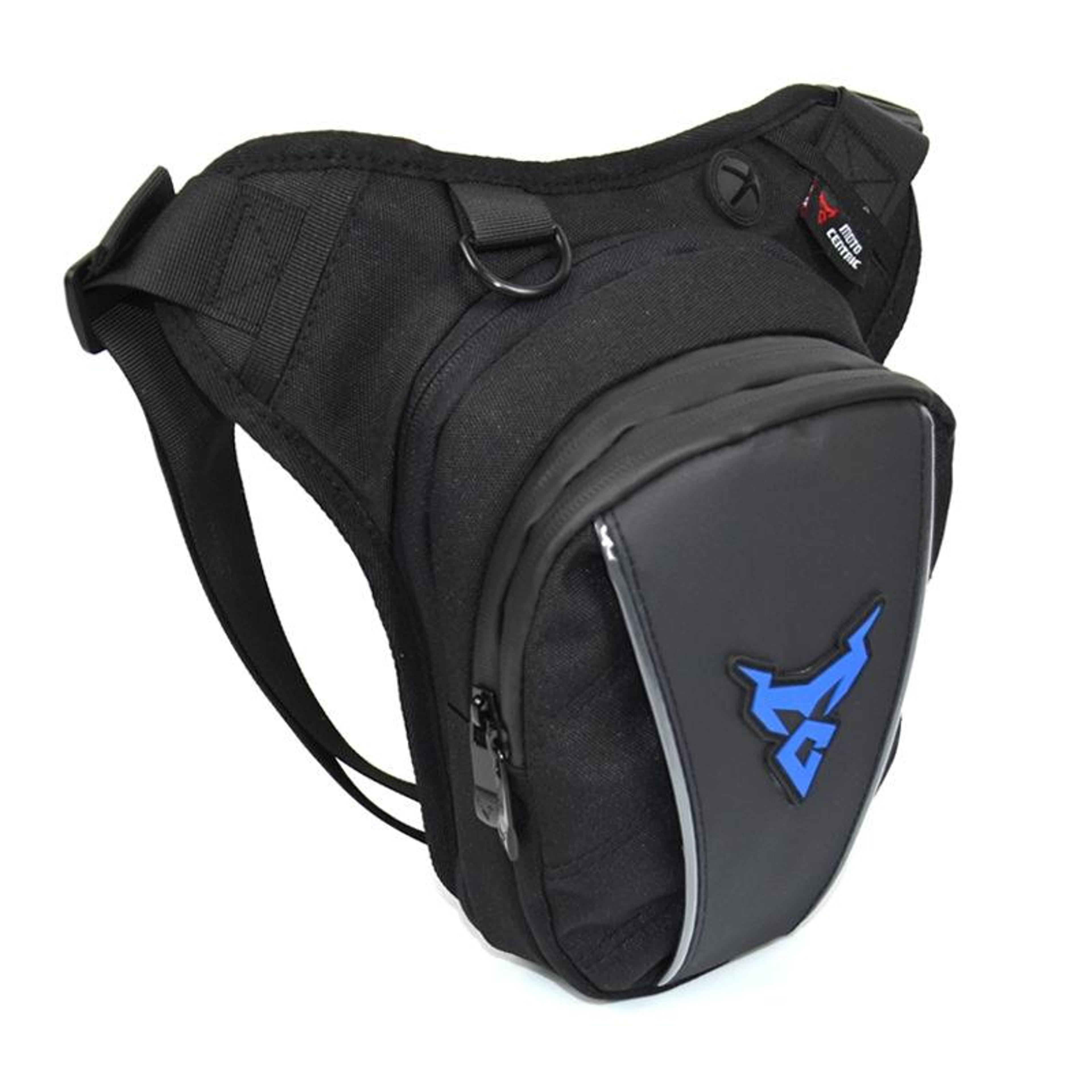 Motorcycle Hard Shell Leg Bag Expandable 3L Riding Waist Bag Black 2