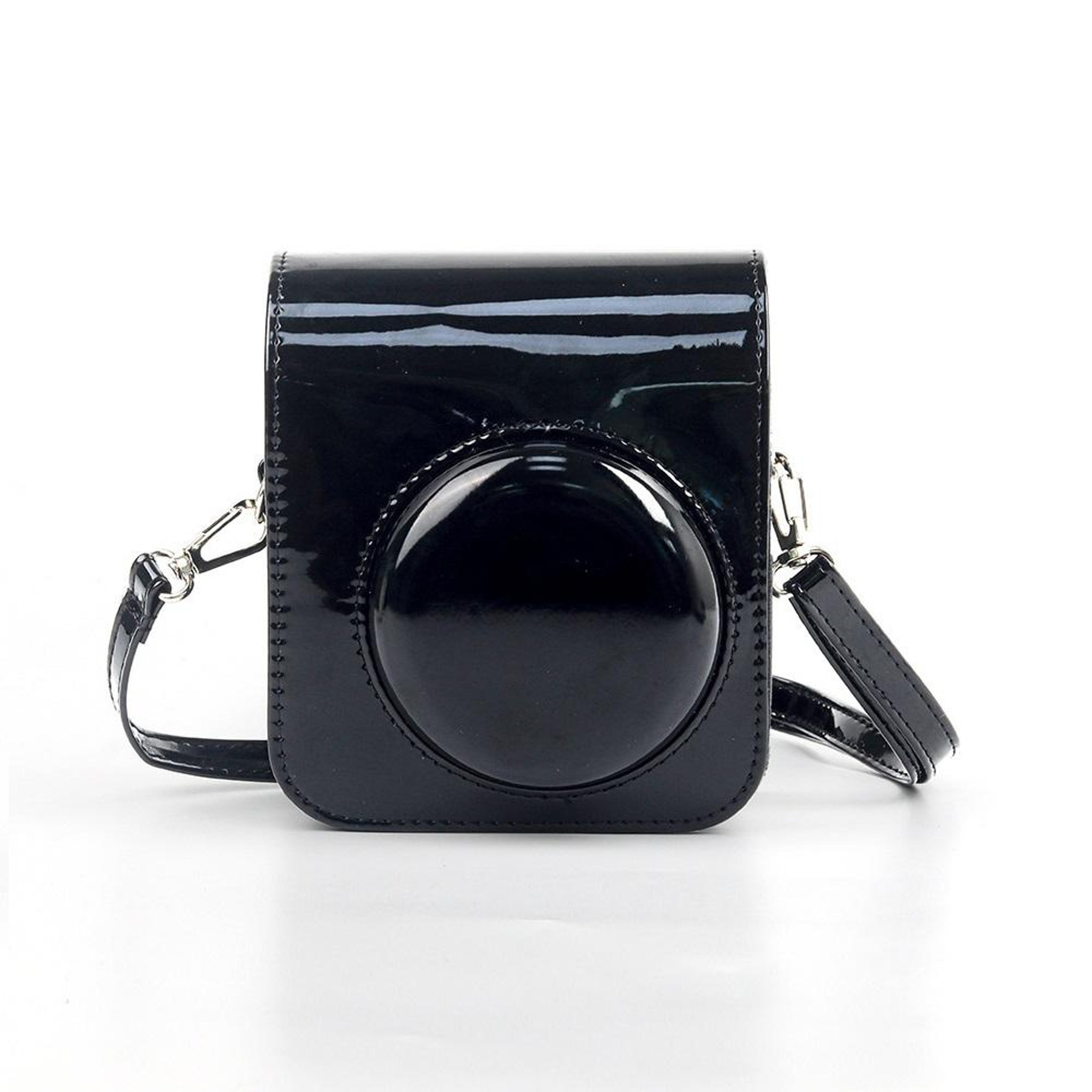 instax mini 12 camera protective bag in black pu leather
