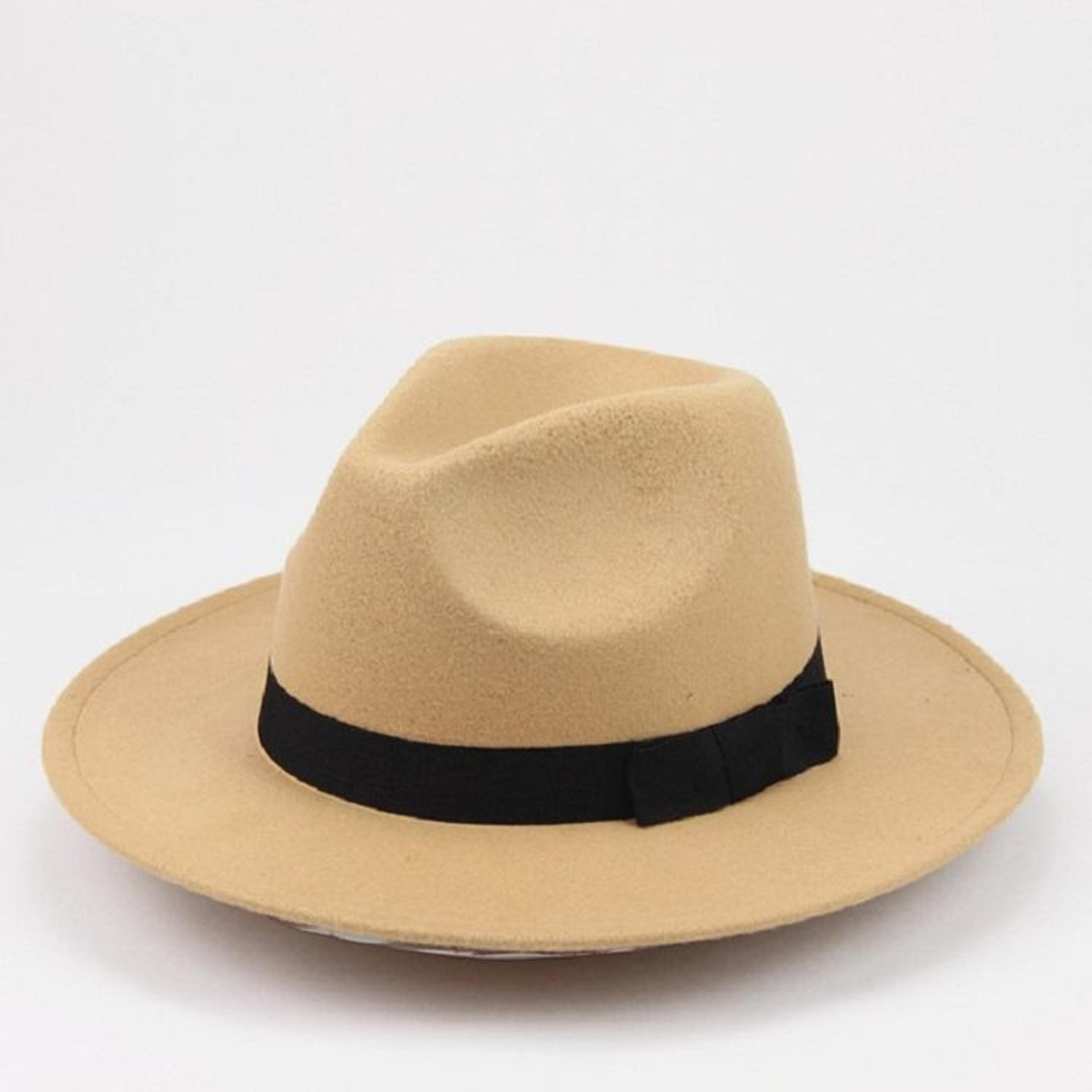 mens retro british wool jazz cap with wide brim