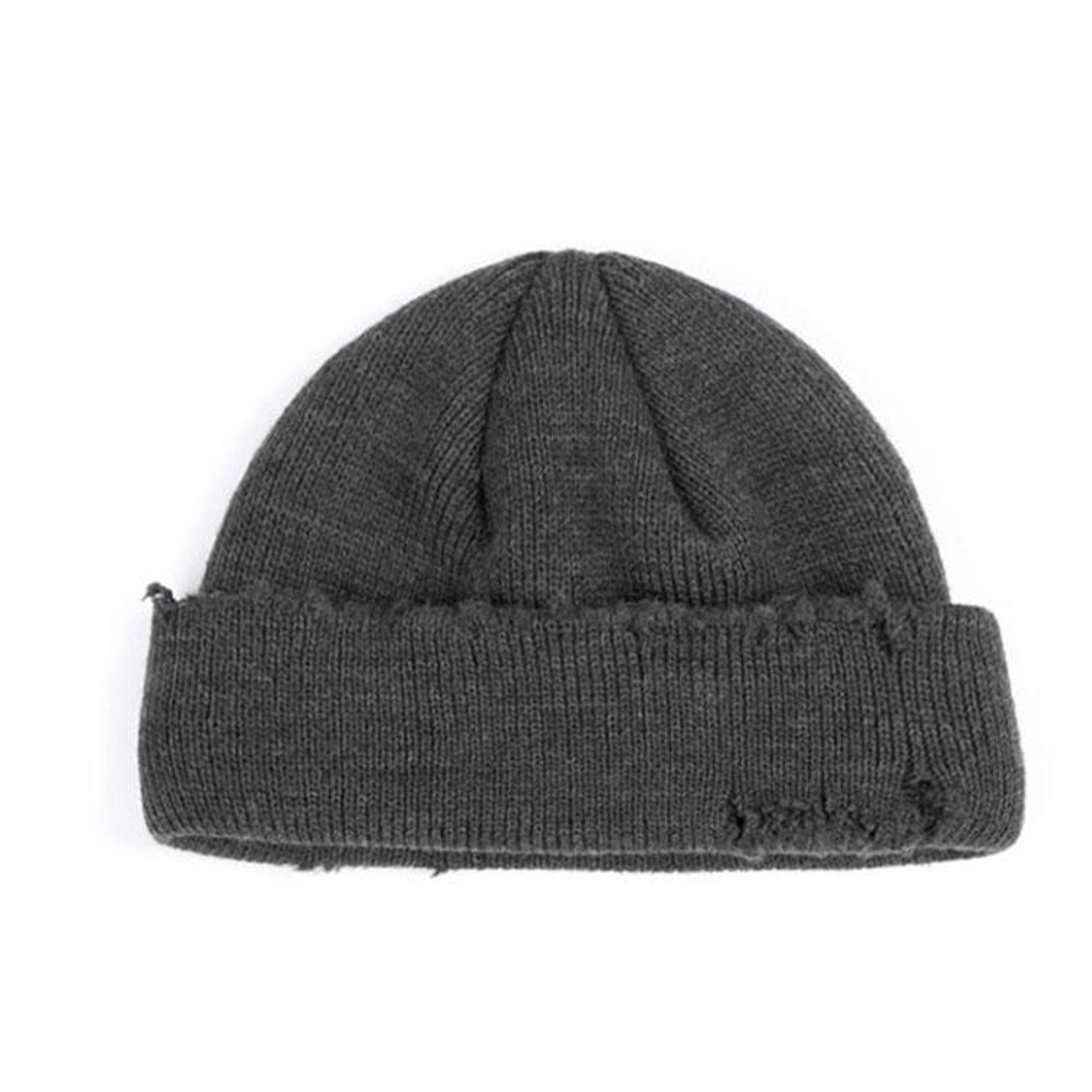 ripped knit beanie hat for men and women with stretch fit