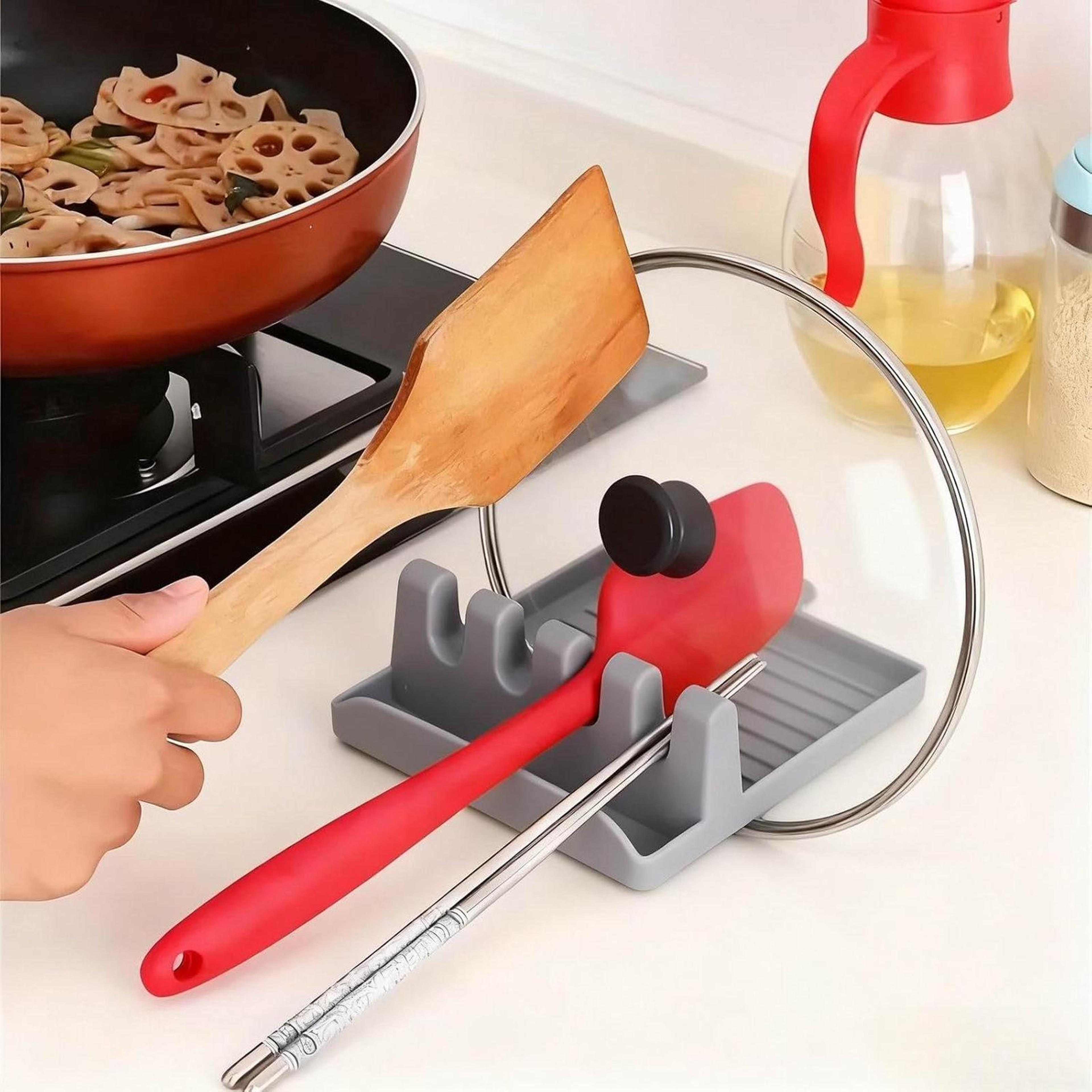 kitchen spatula holder and utensil organizer with four slots