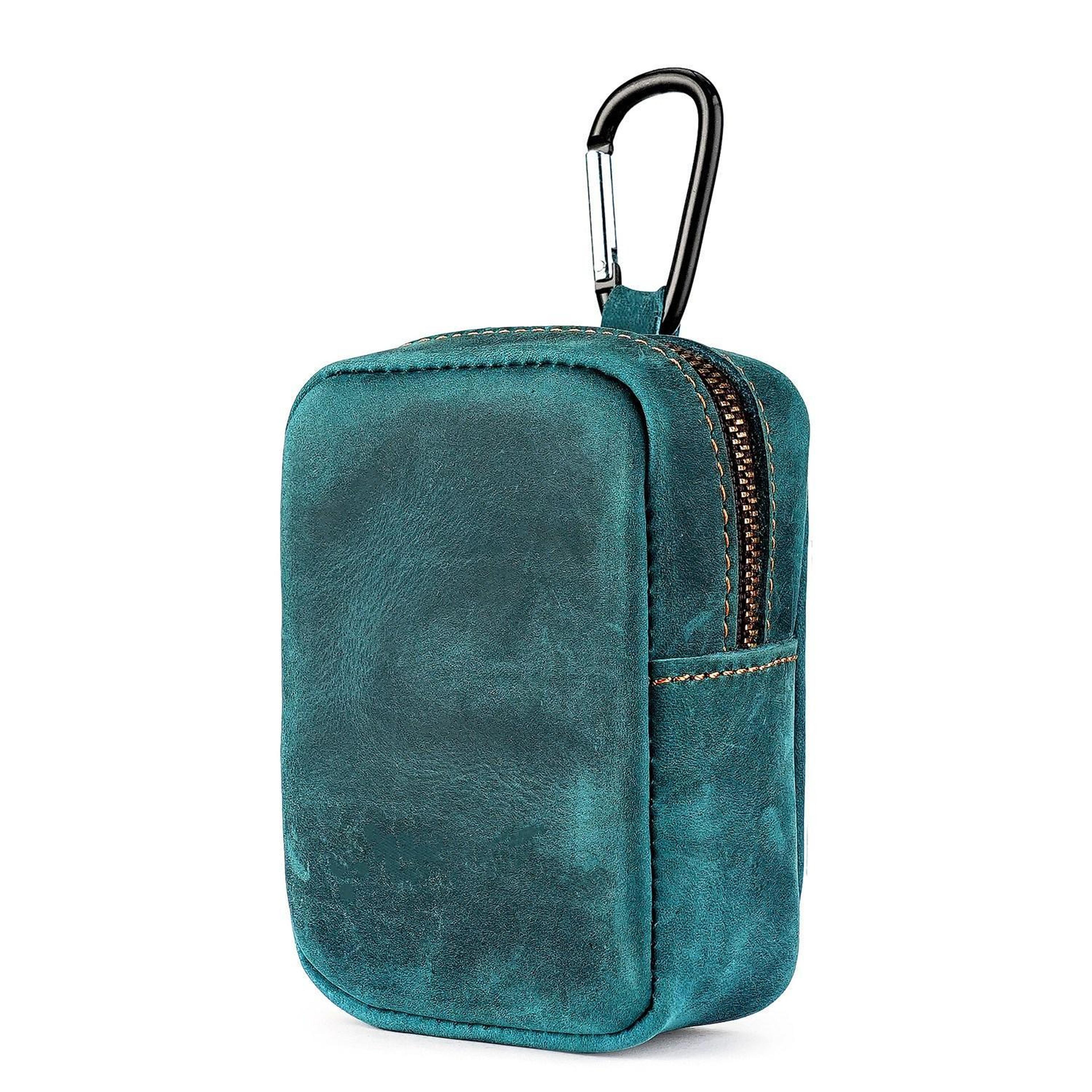 genuine leather coin purse and key pouch with clip for everyday carry