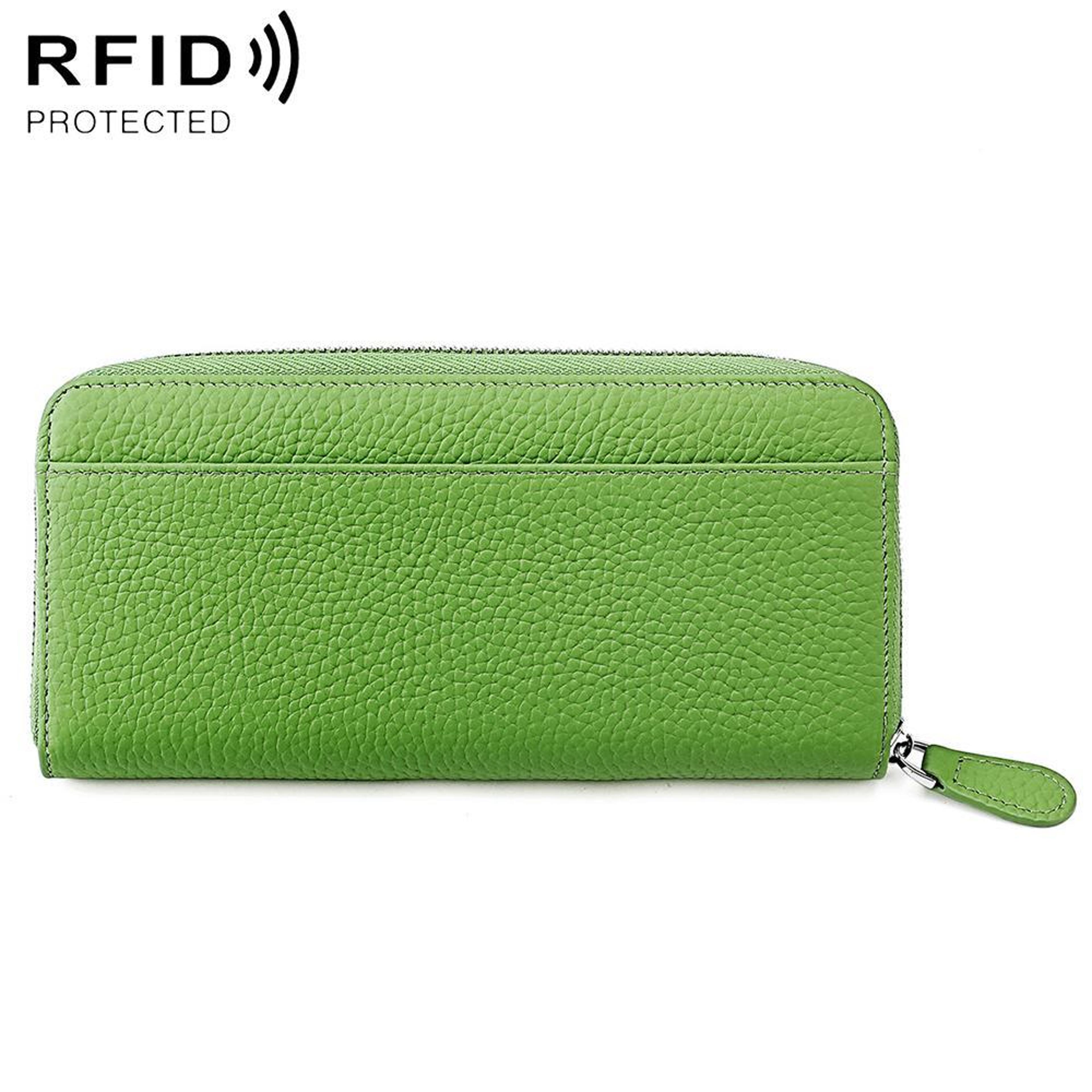 genuine leather rfid blocking accordion wallet with zipper coin pocket