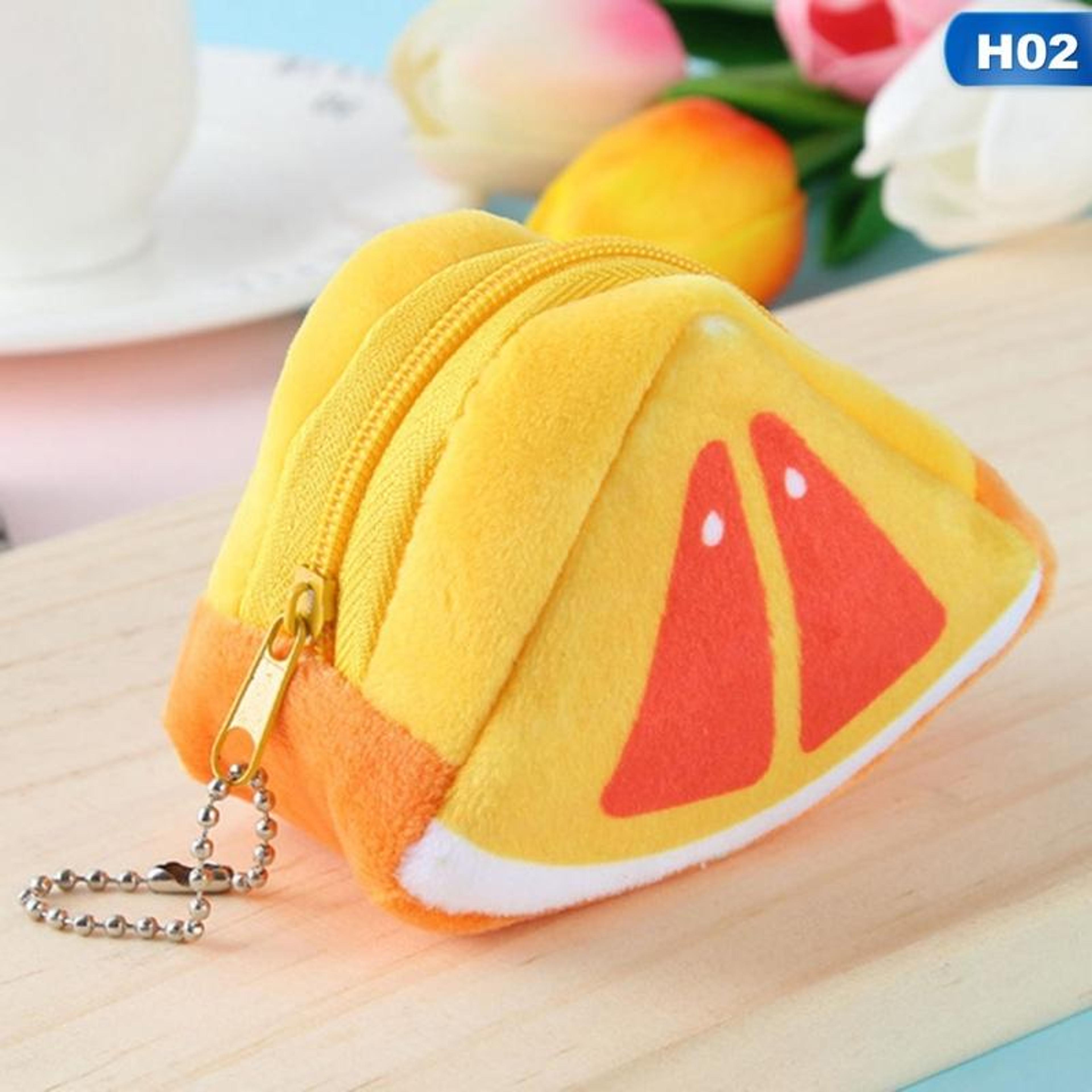 Cute Fruit Plush Coin Purse With Zipper Closure 2
