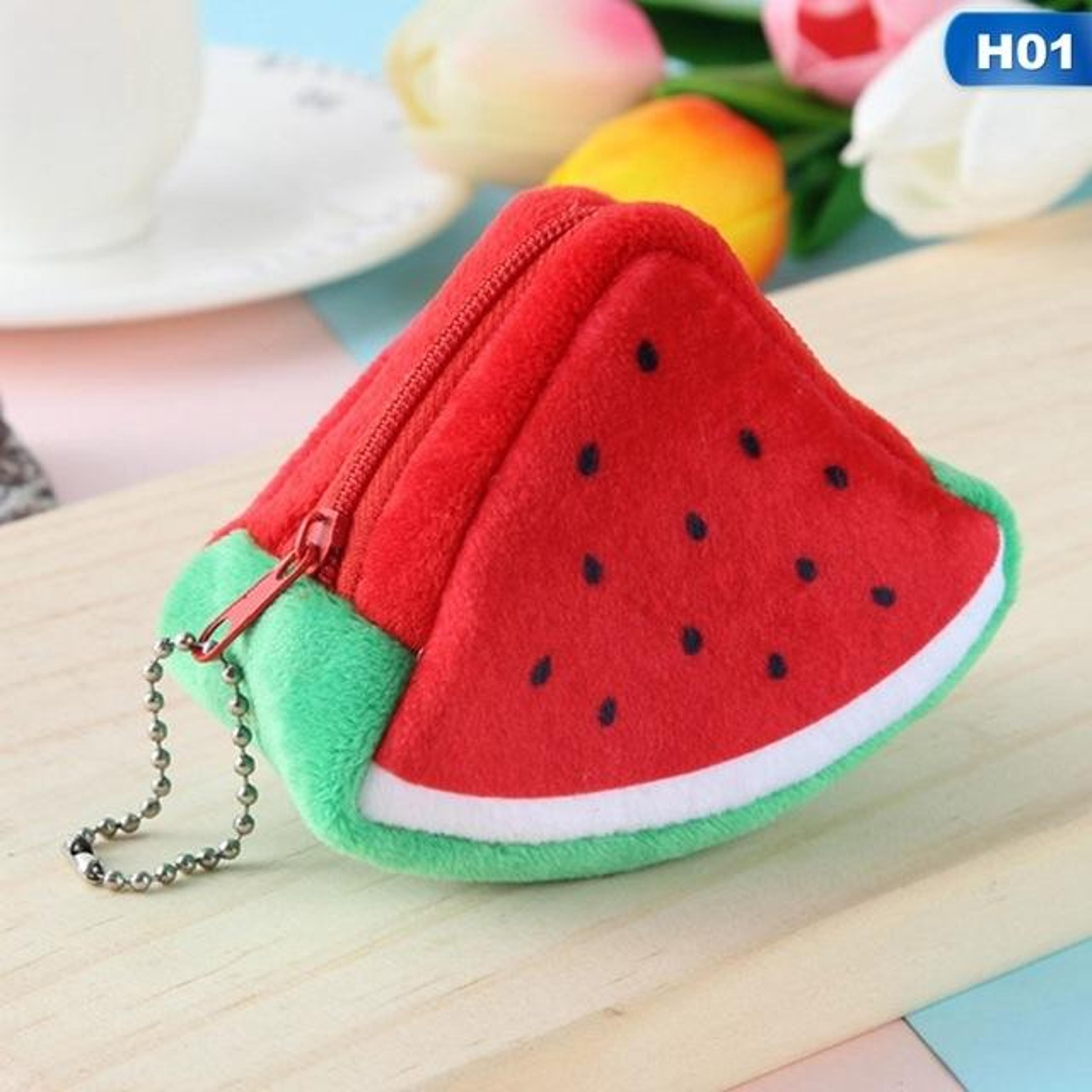 Cute Fruit Plush Coin Purse With Zipper Closure 8