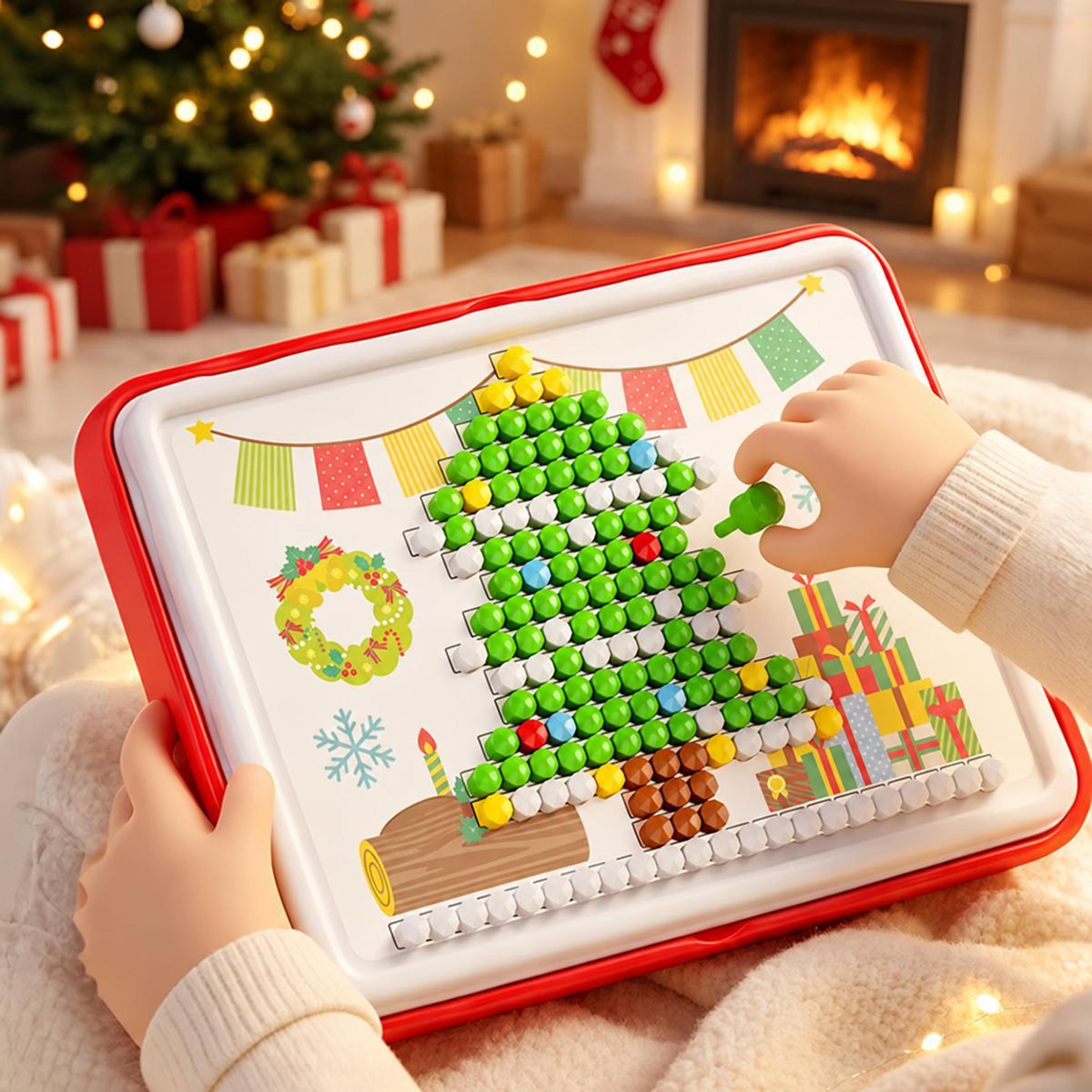 christmas mushroom pegboard toy set for kids 3d diy educational puzzle