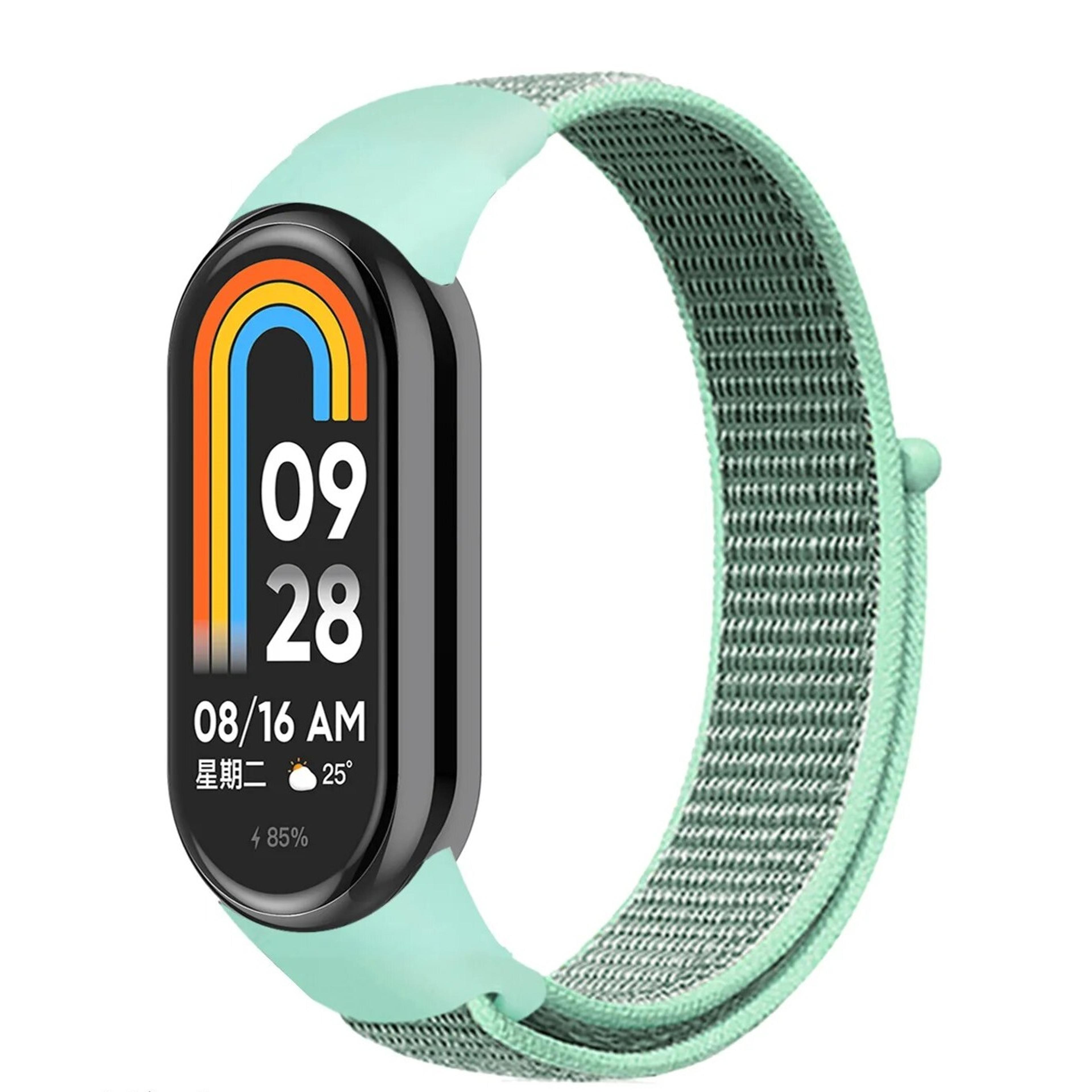 Nylon watch strap with velcro for Xiaomi Mi Band 8breathable wristband for Xiaomi Mi Band 8 loop wat