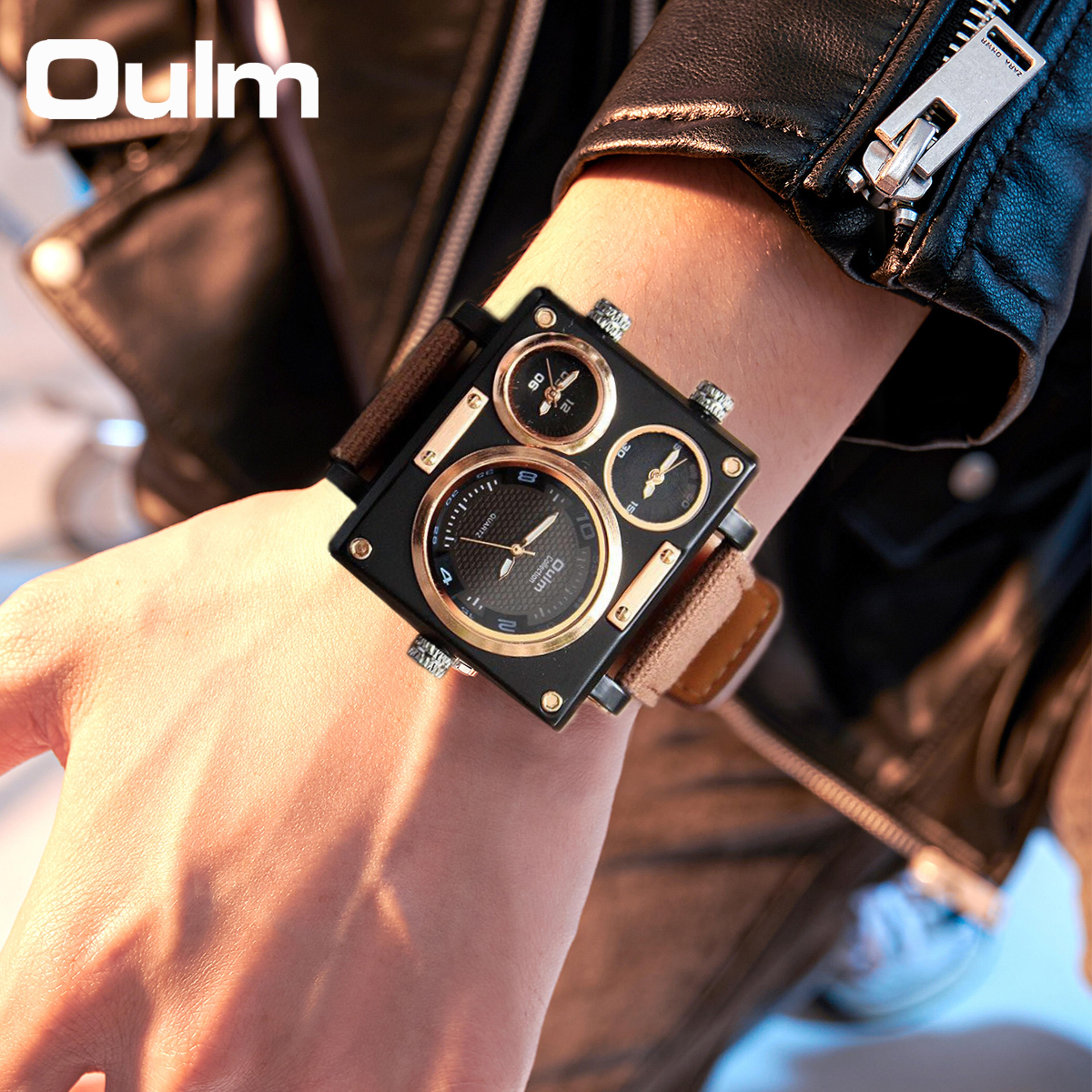 Designer Mens Quartz Watch With Fabric Leather Strap 5