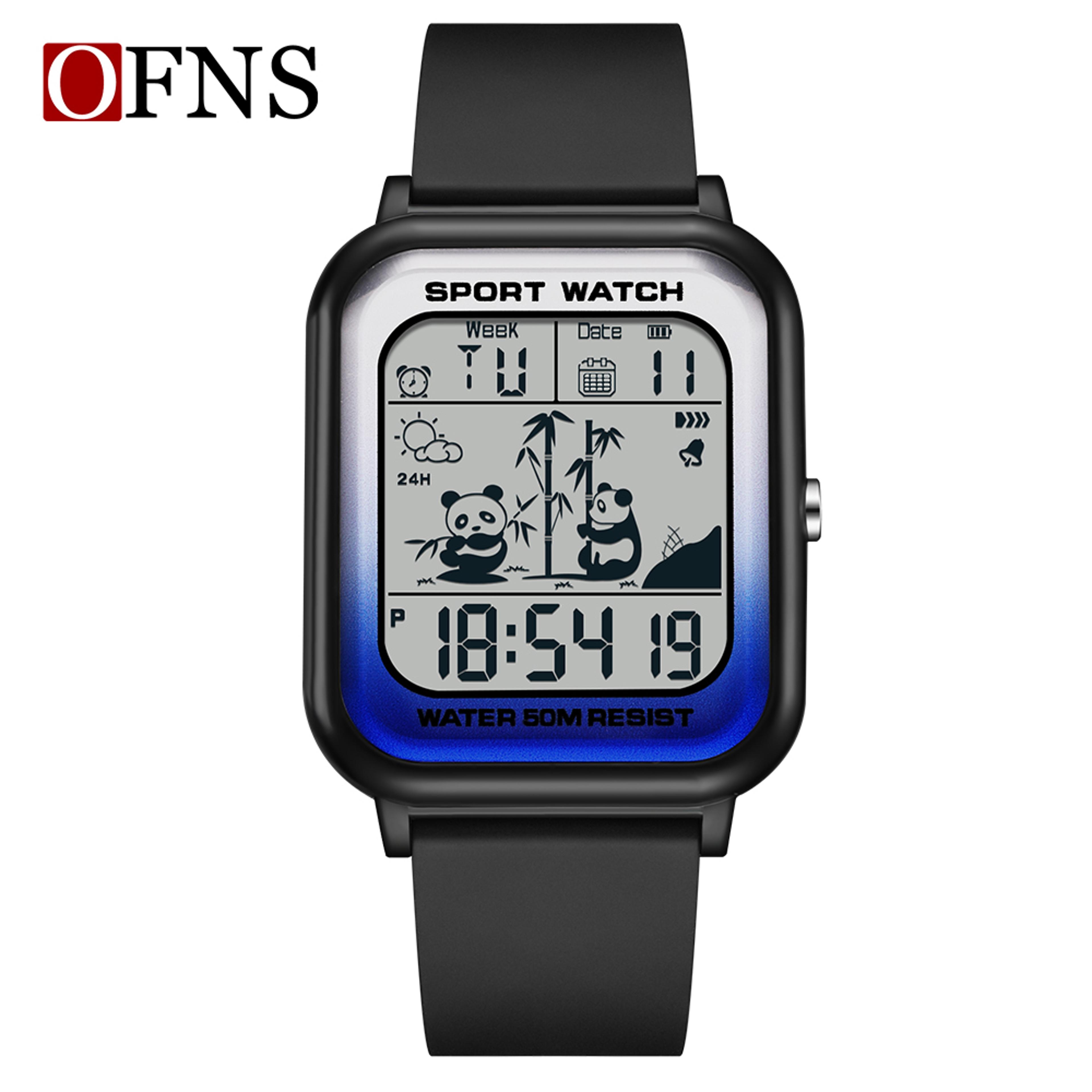 Rectangular Digital Sports Watch With LED Display And Multifunction Timing 2