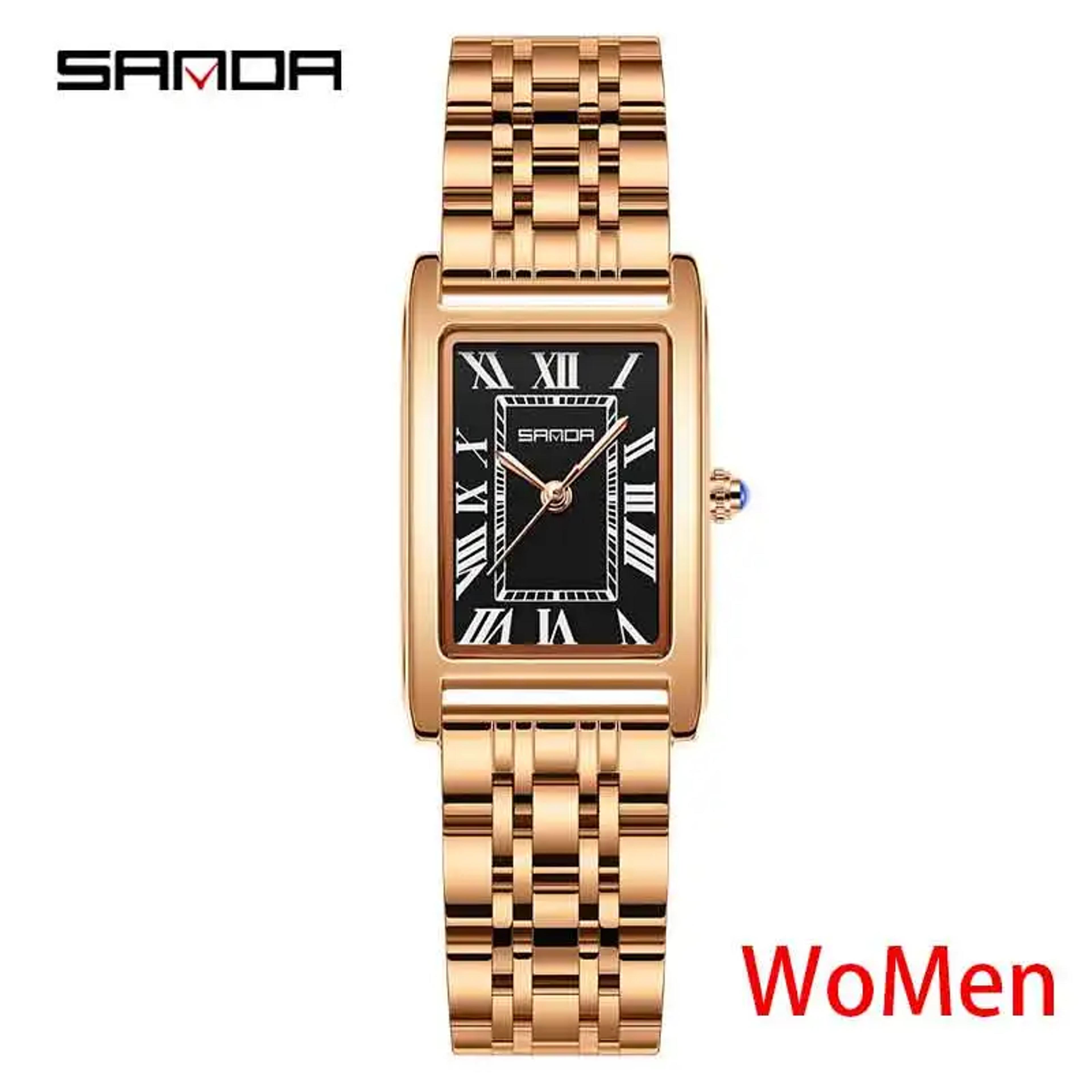Elegant Couple Watch With Rectangular Dial Stainless Steel Strap And Quartz Movement 11