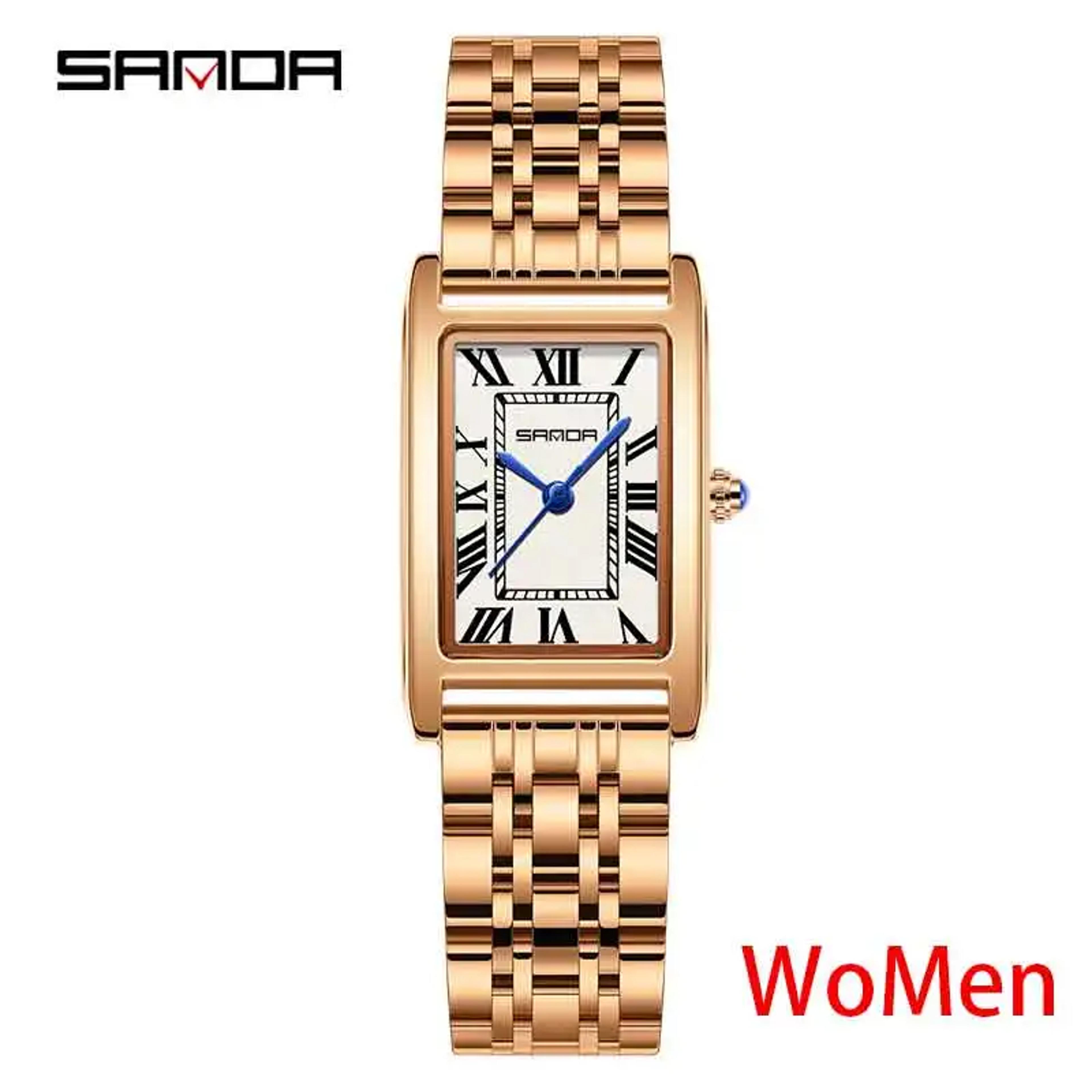 Elegant Couple Watch With Rectangular Dial Stainless Steel Strap And Quartz Movement 13