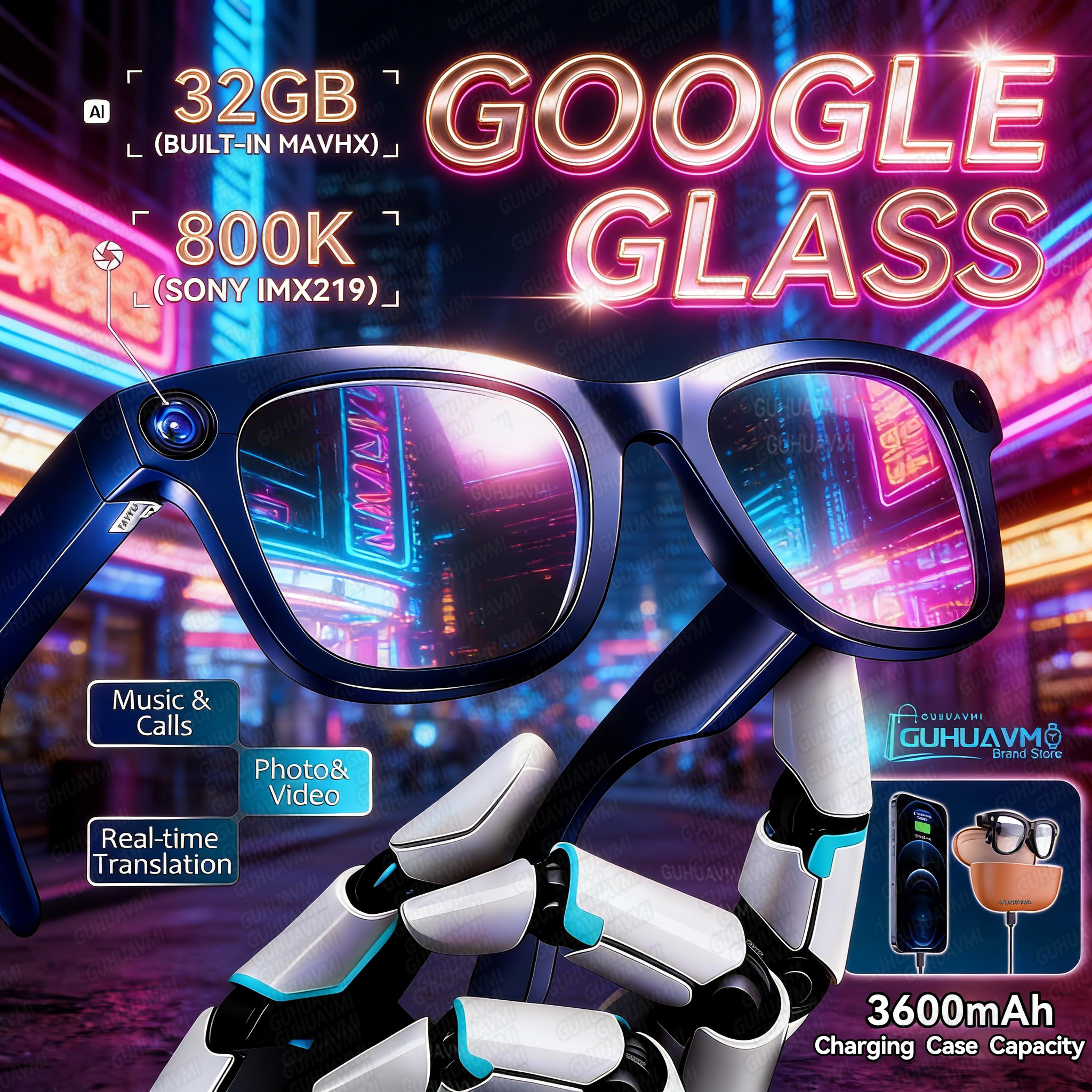 AI Smart Glasses With Camera 32GB Storage And Language Translation 0