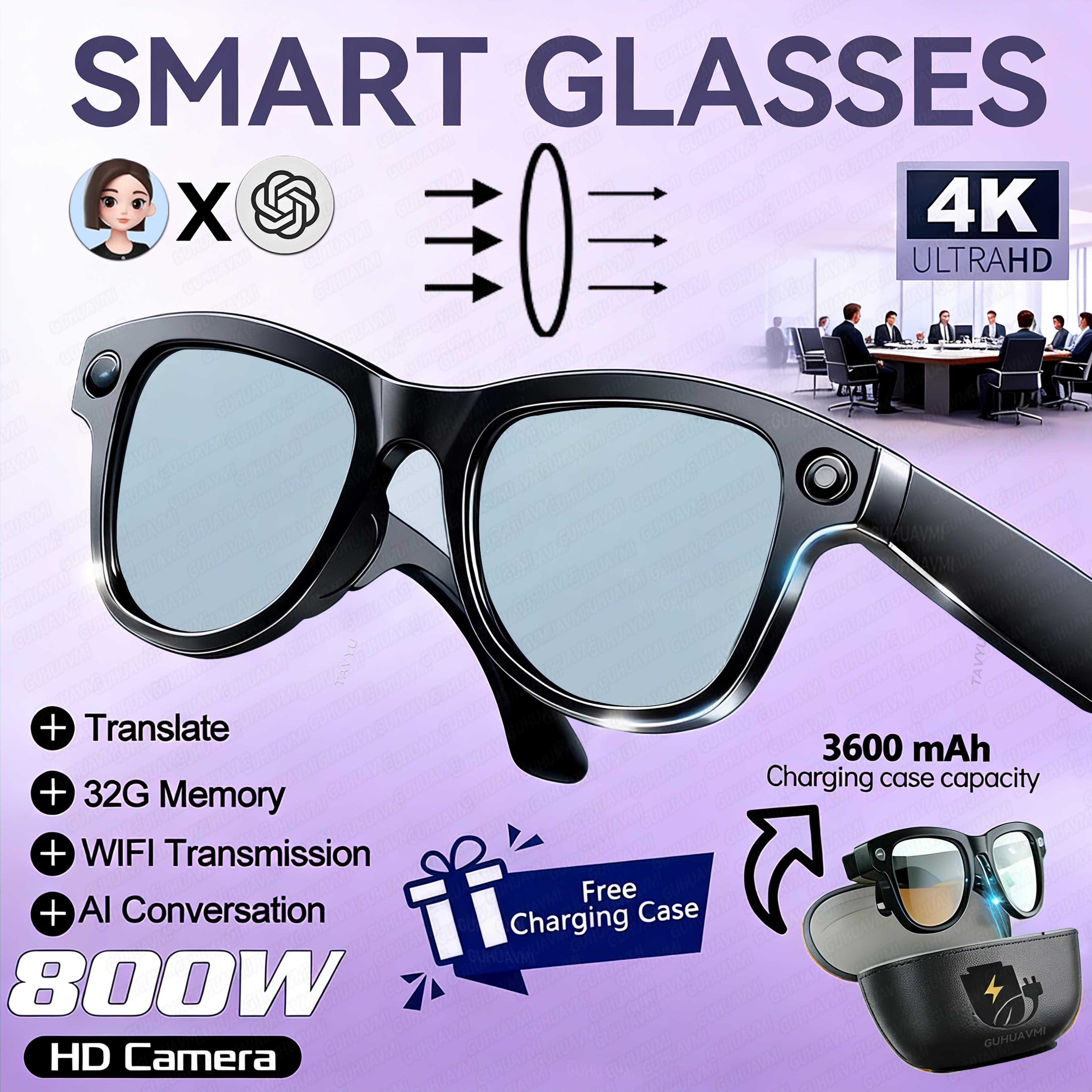 AI Smart Glasses With Camera 32GB Storage And Language Translation 10