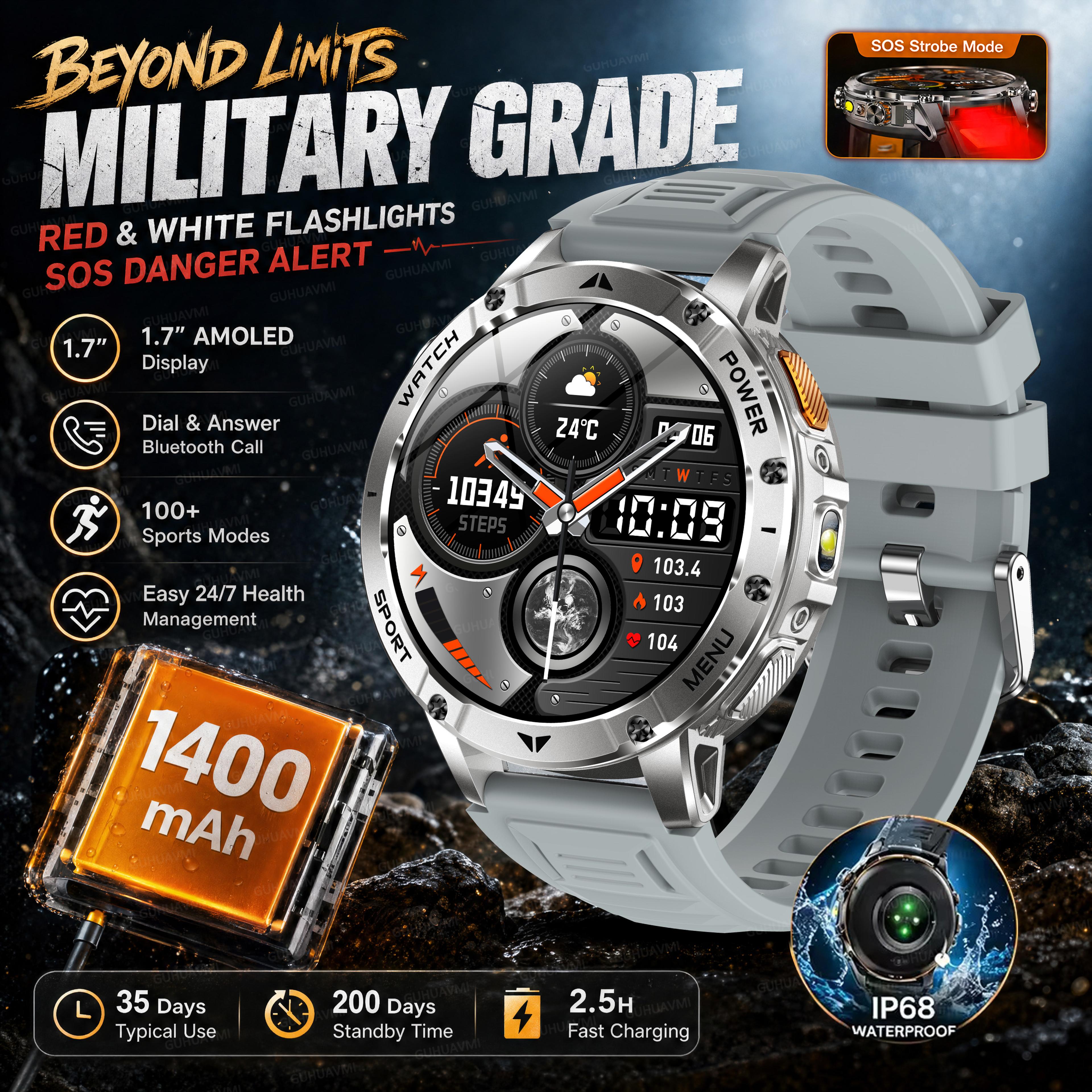 Rugged GPS Smart Watch With AMOLED Display Battery  Water Proofing 10