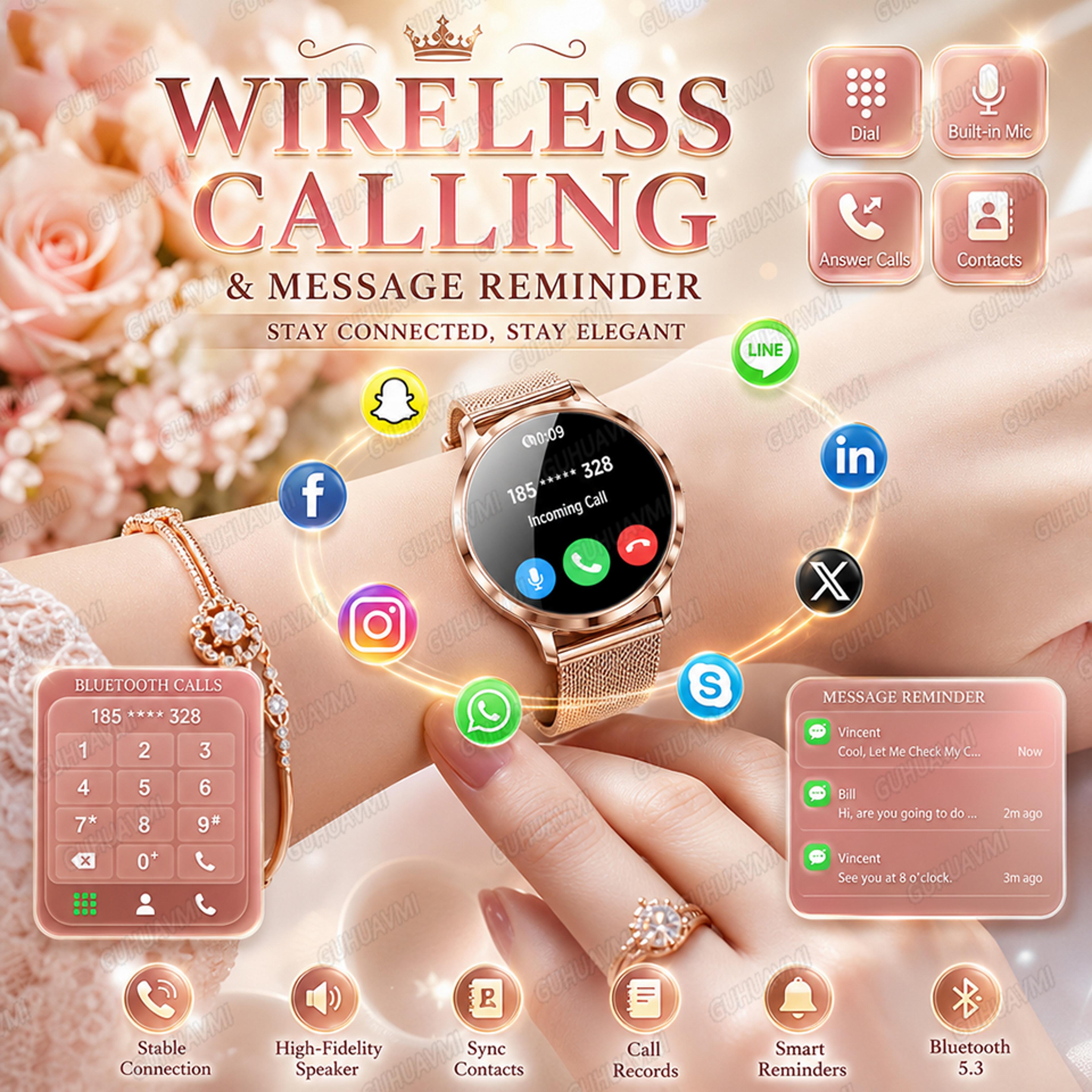 LumiFit AMOLED Smart Watch For Women With Bluetooth Calling And Fitness Tracking 0