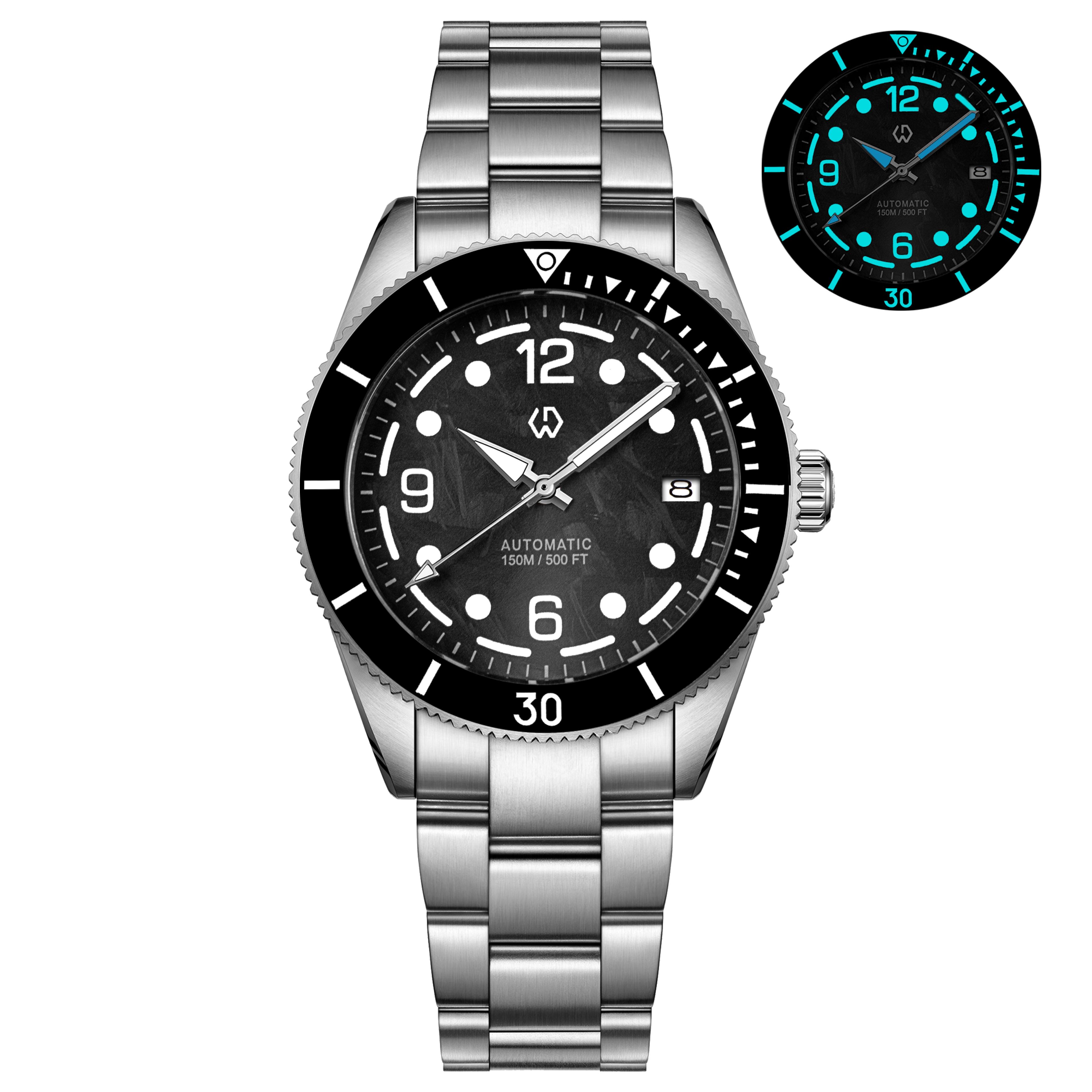 Carbon Fiber Automatic Dive Watch For Men With Water Resistance 0