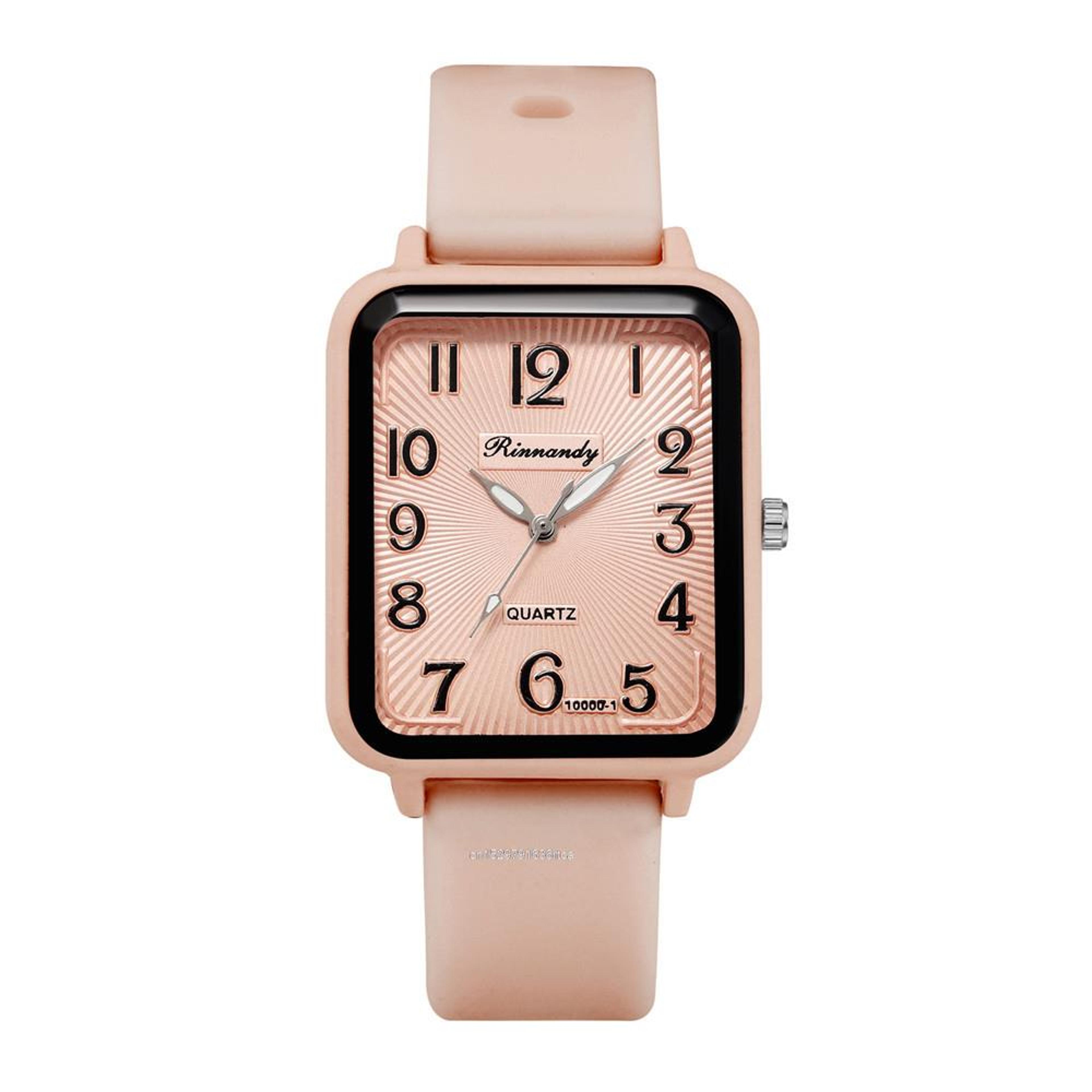 Minimalist Rectangle Womens Quartz Watch With Silicone Strap 0