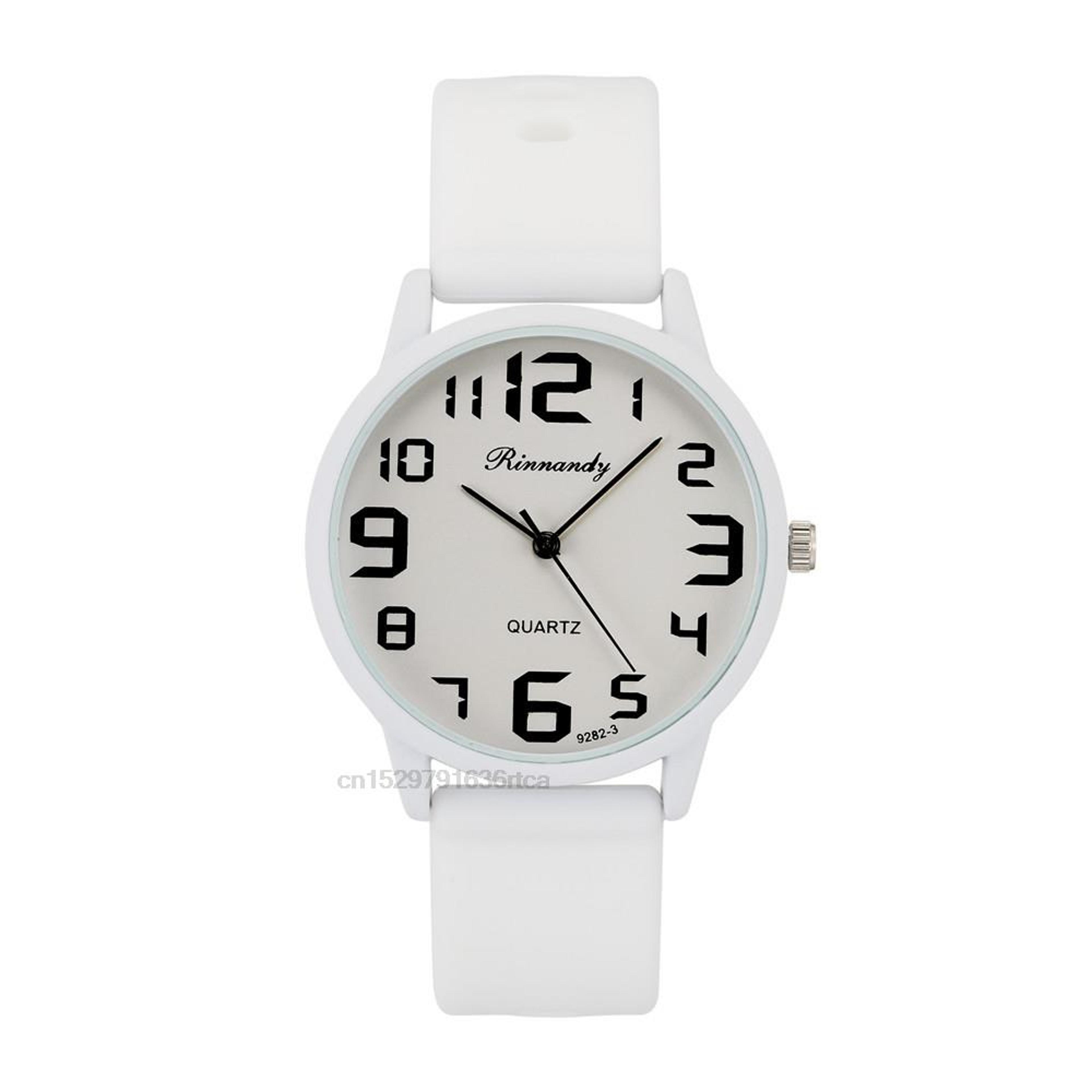 Womens Minimalist Silicone Quartz Watch With Large Easy Read Dial 0