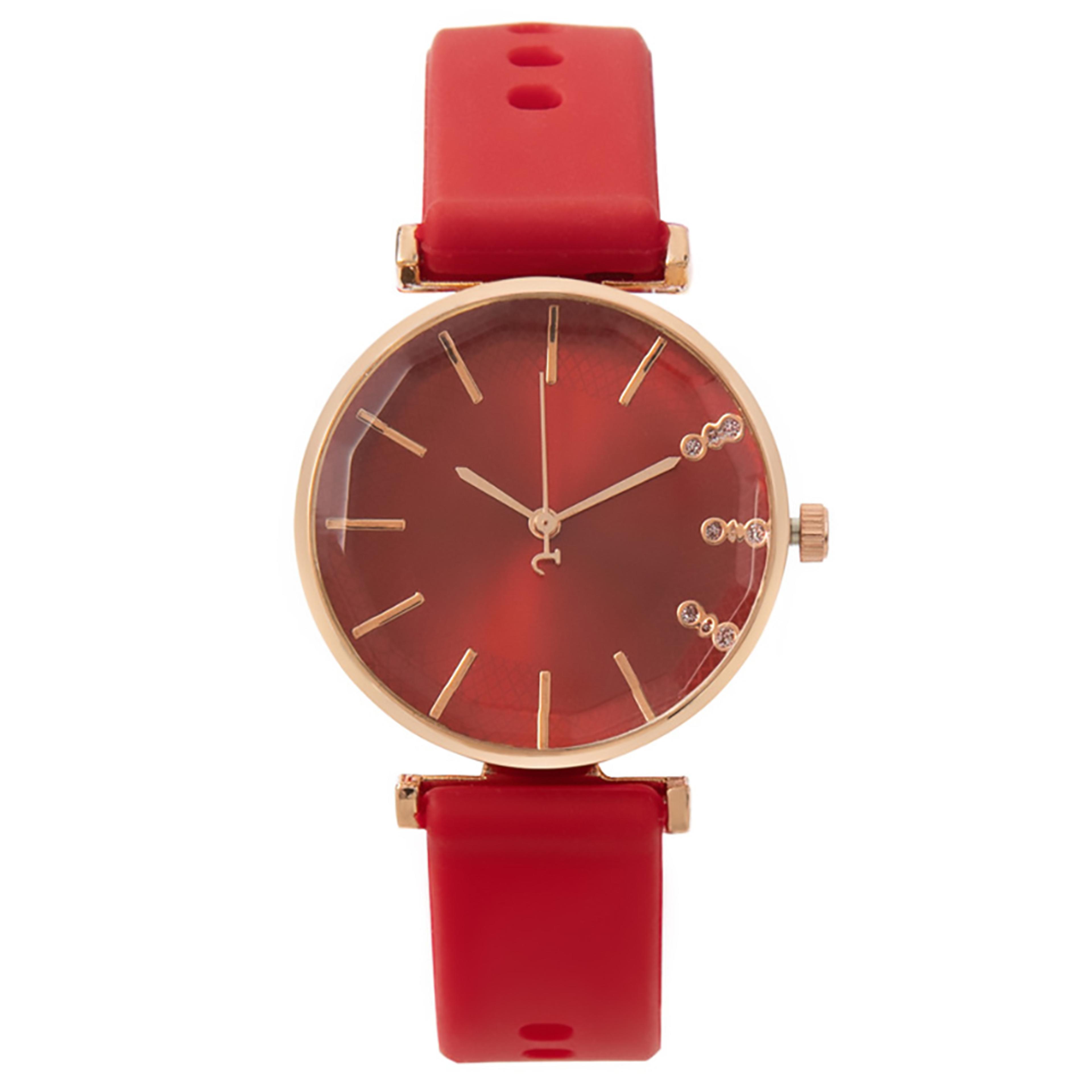 Diamond Accent Womens Quartz Watch With Soft Silicone Strap 2