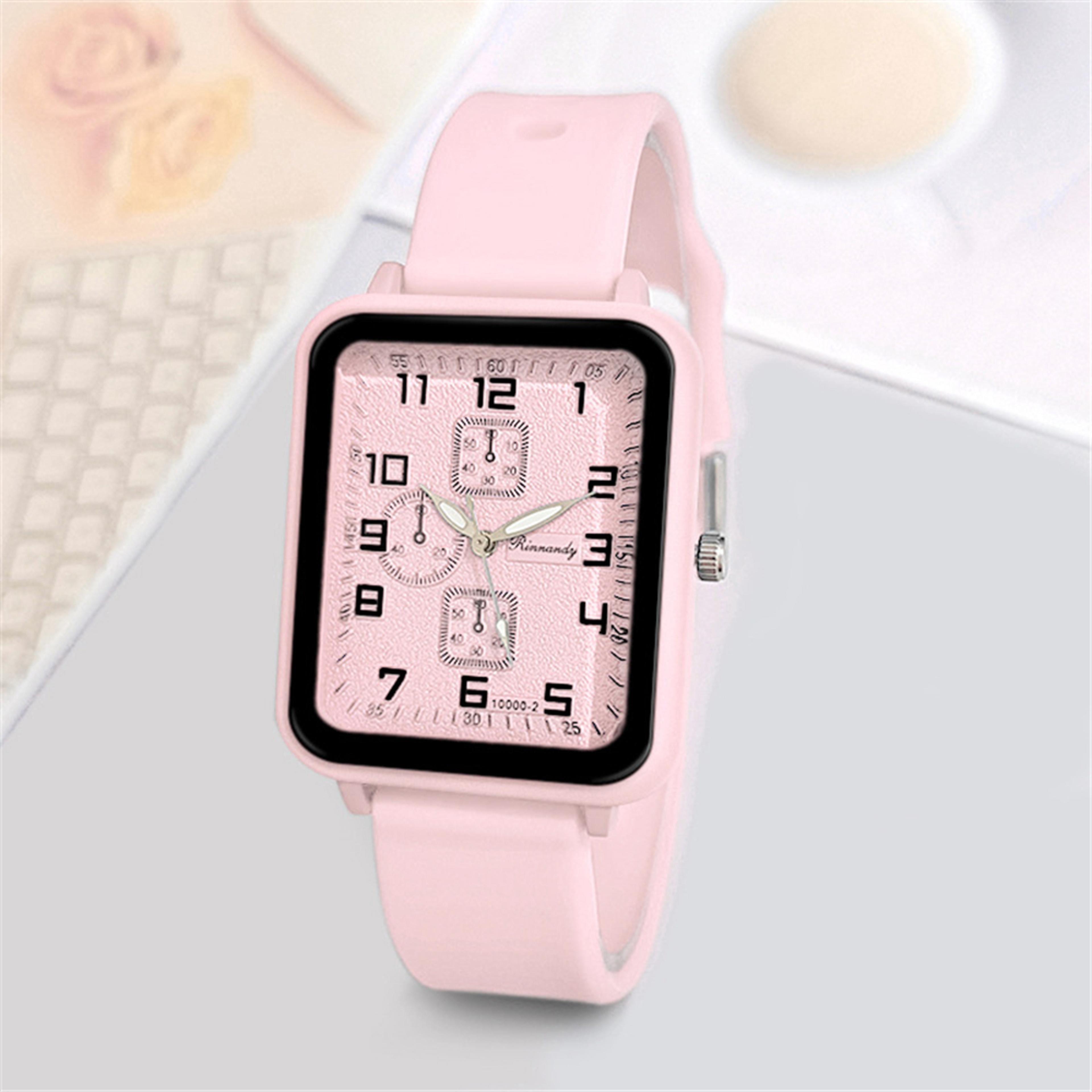 Elegant Square Womens Quartz Watch With Soft Silicone Strap 1