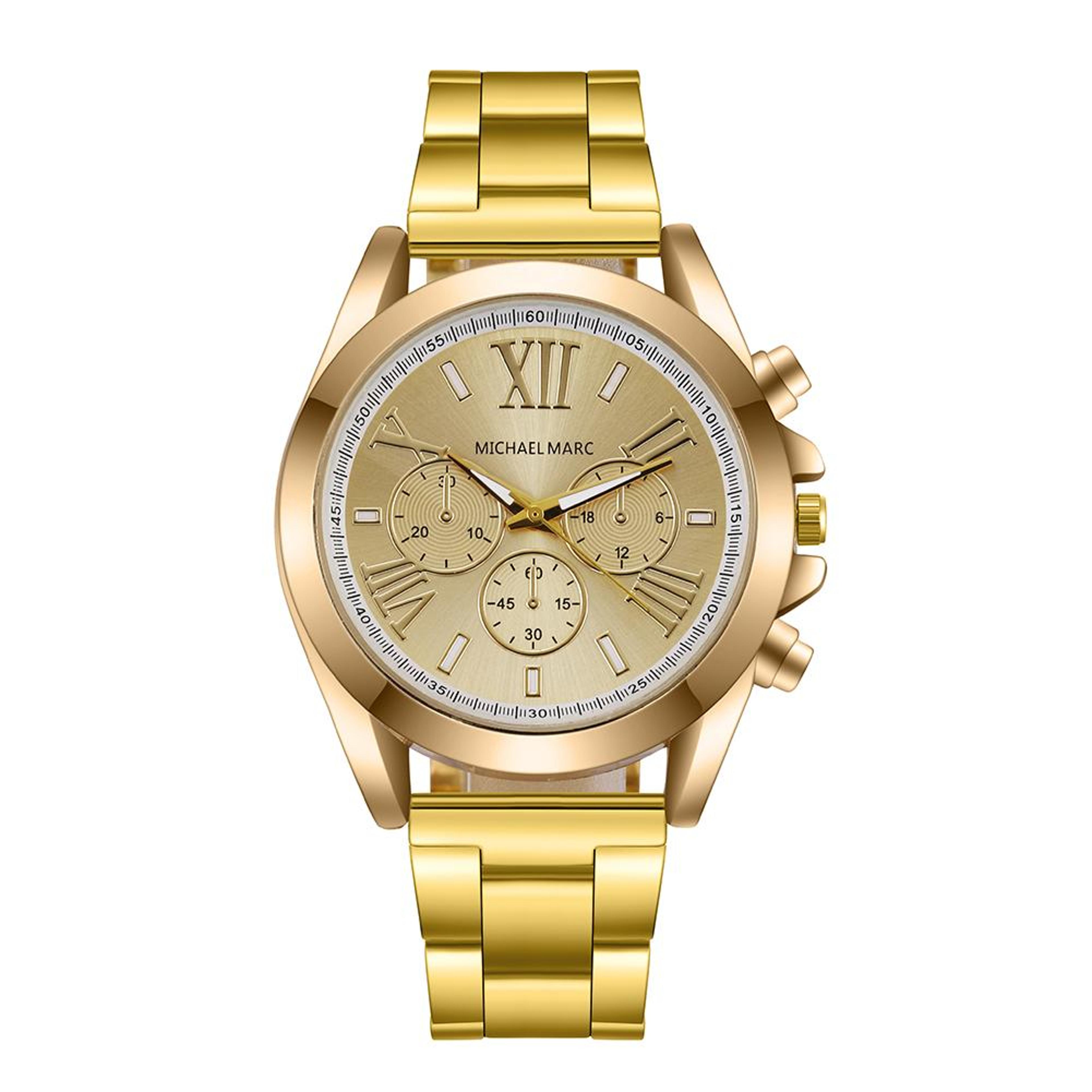elegant roman numeral womens quartz watch with stainless steel bracelet