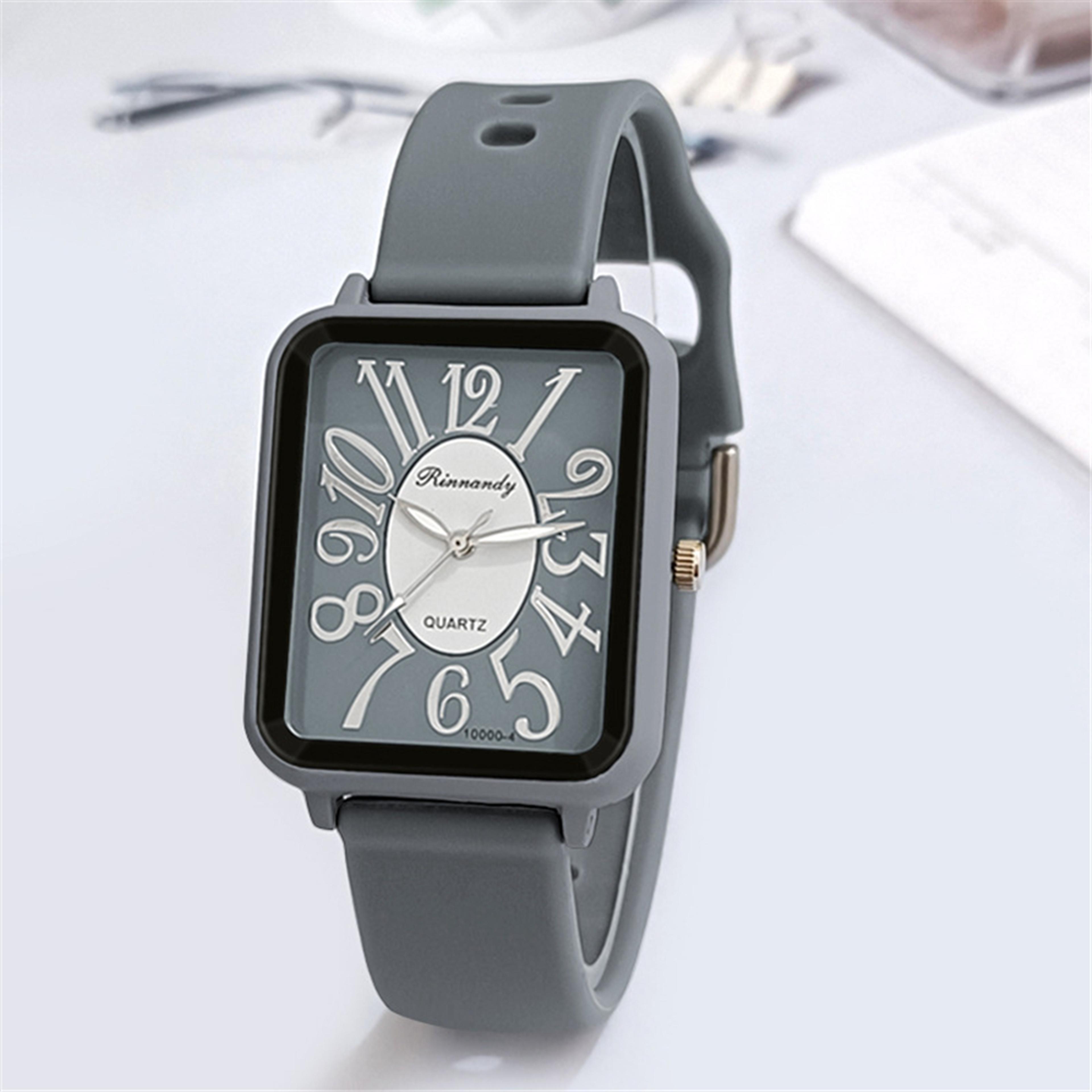 Minimalist Square Womens Quartz Watch With Soft Silicone Strap 2